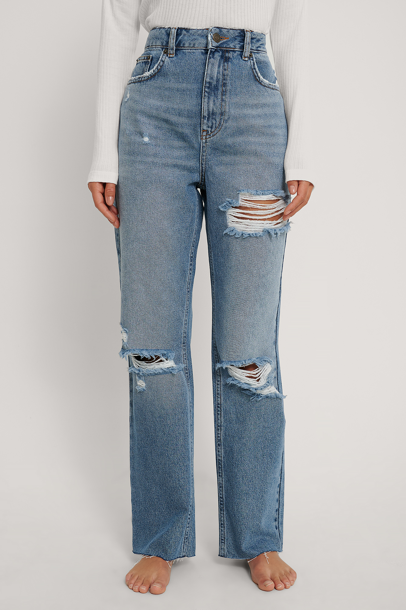 Dames Kleding Spijkerbroeken Ripped jeans Jennyfer Ripped jeans Jean bleu 