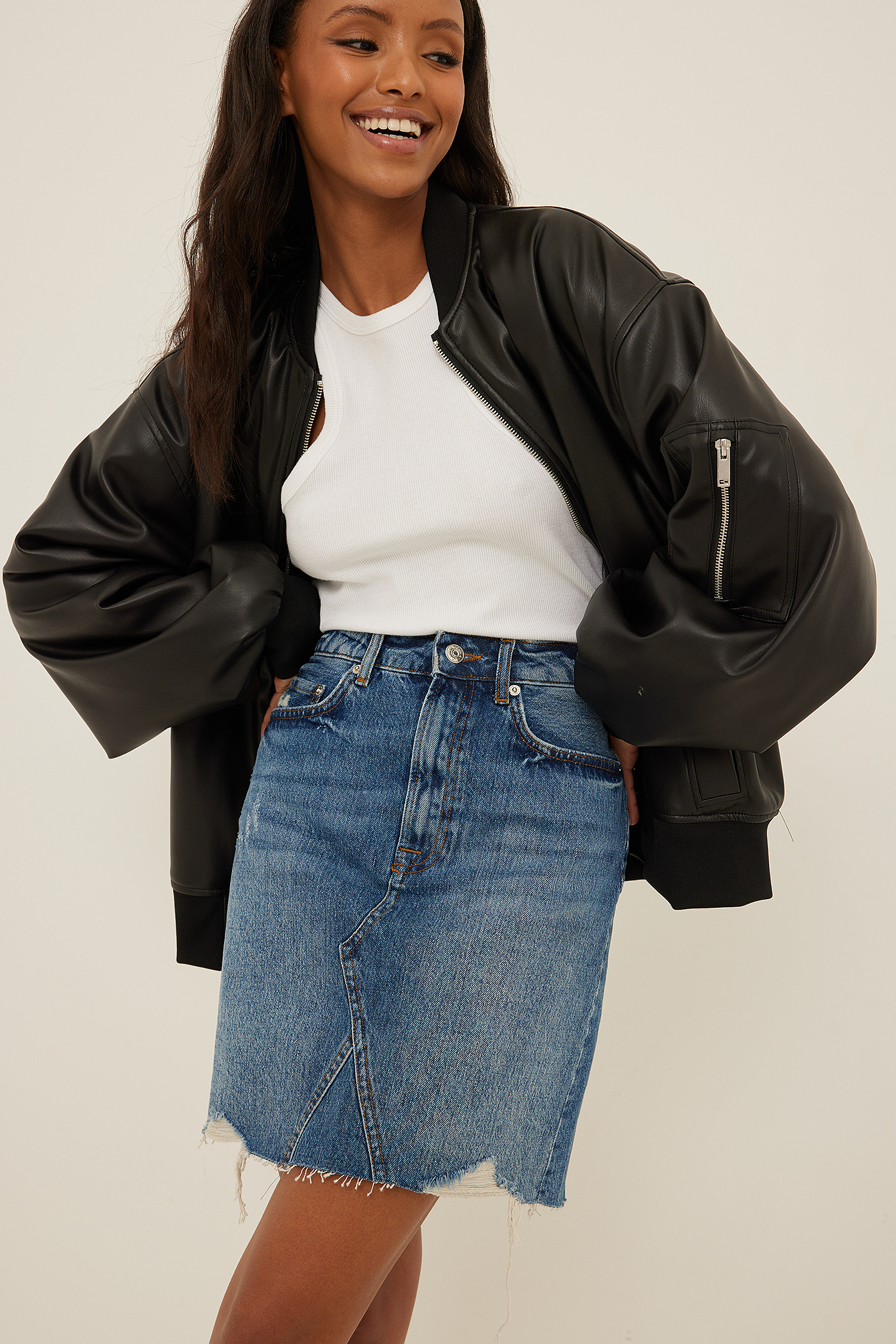 outfit denim skirt