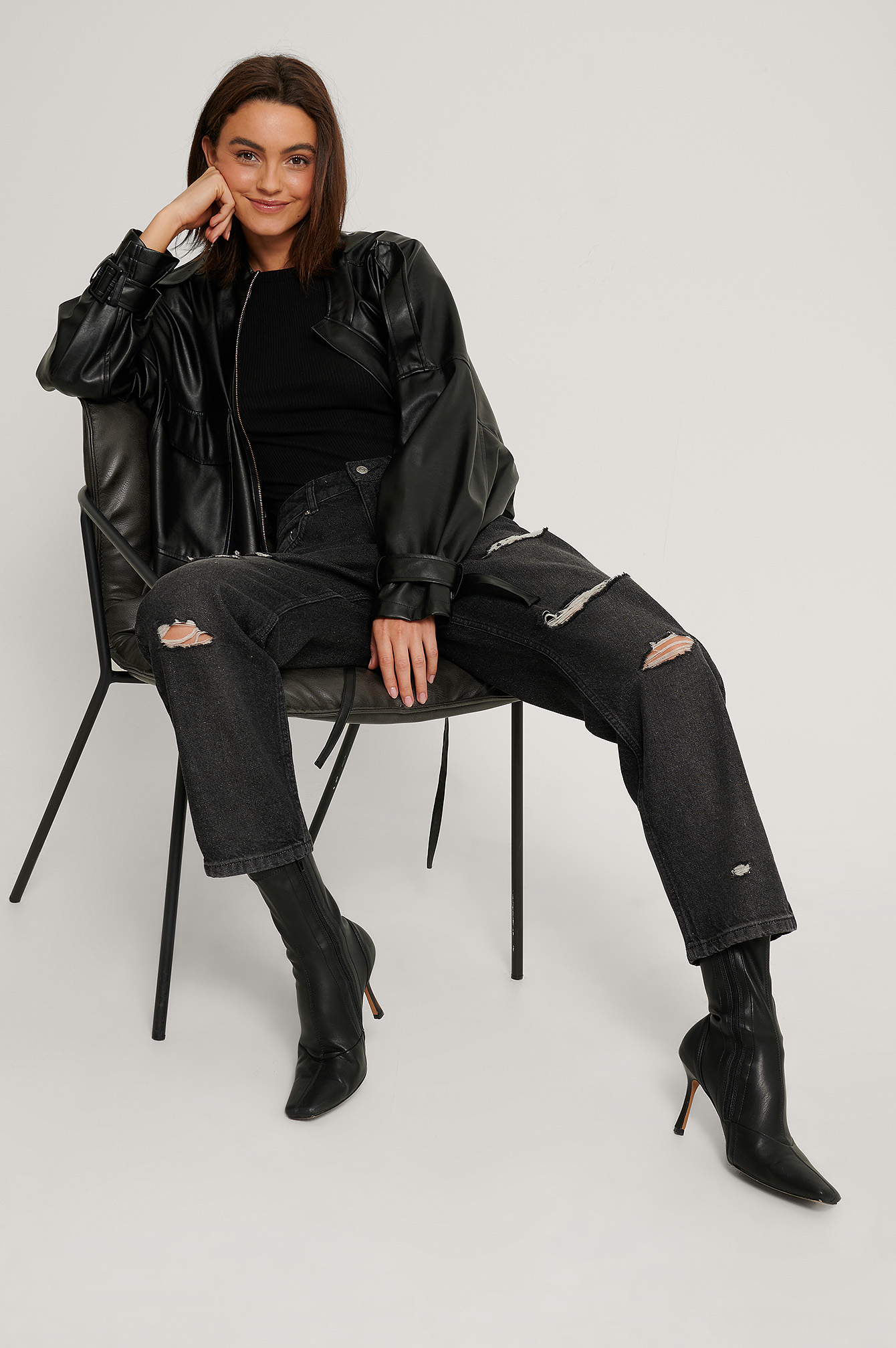 Cropped High Rise Distressed Camo Kreek Jeans main image 1