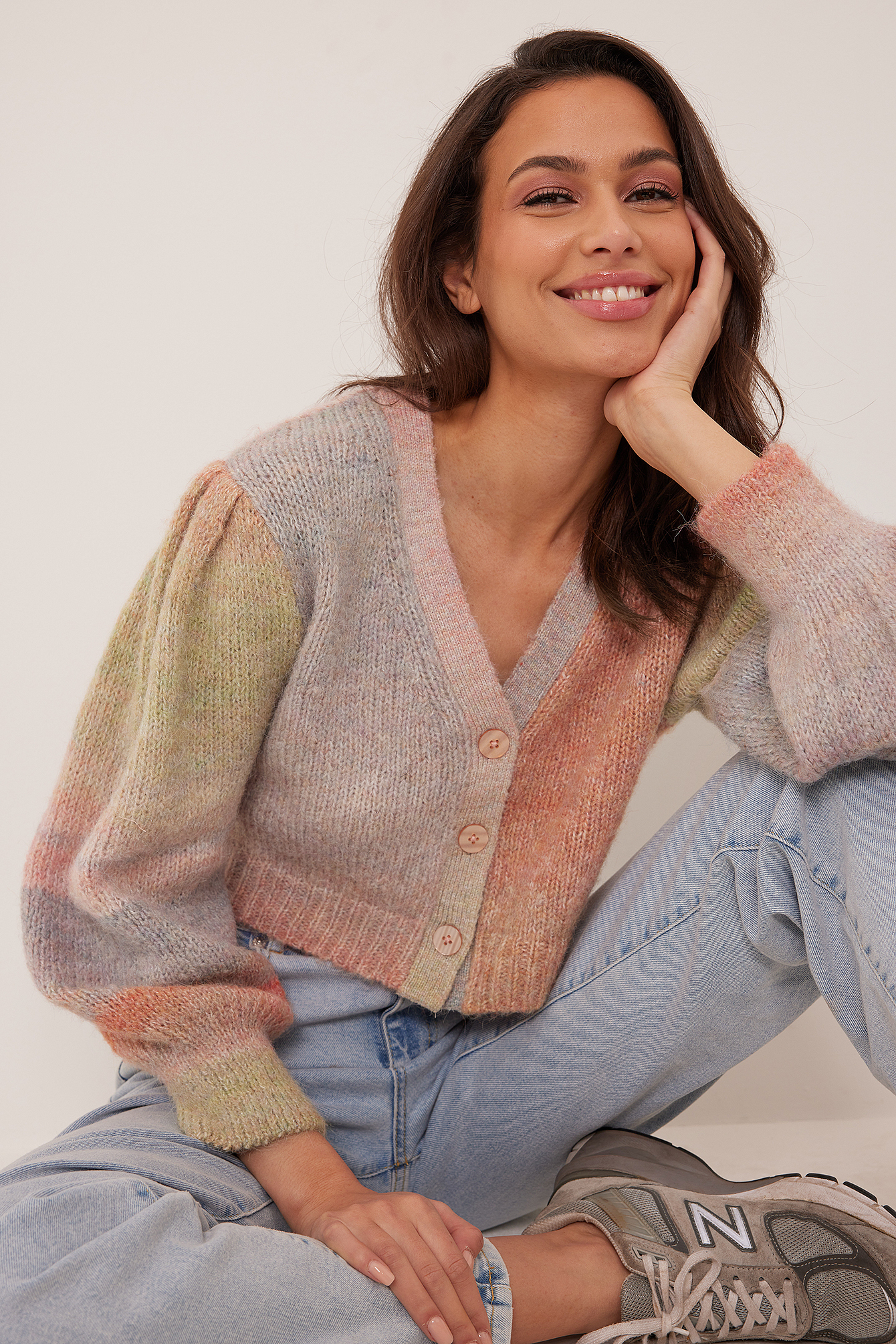 Detail Knitted Cardigan Multicolor | na 