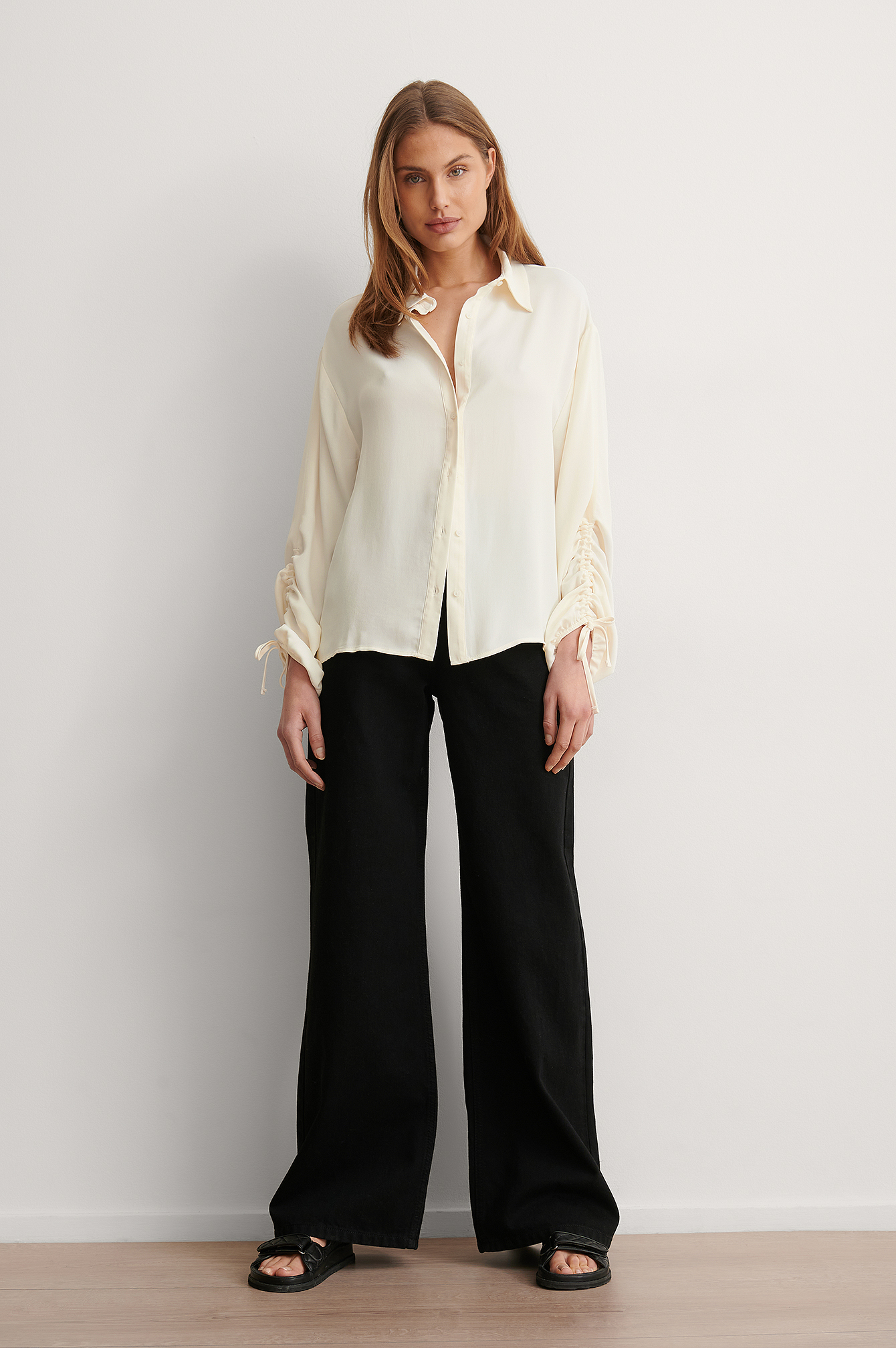 Detailed Sleeve Shirt White | na-kd.com