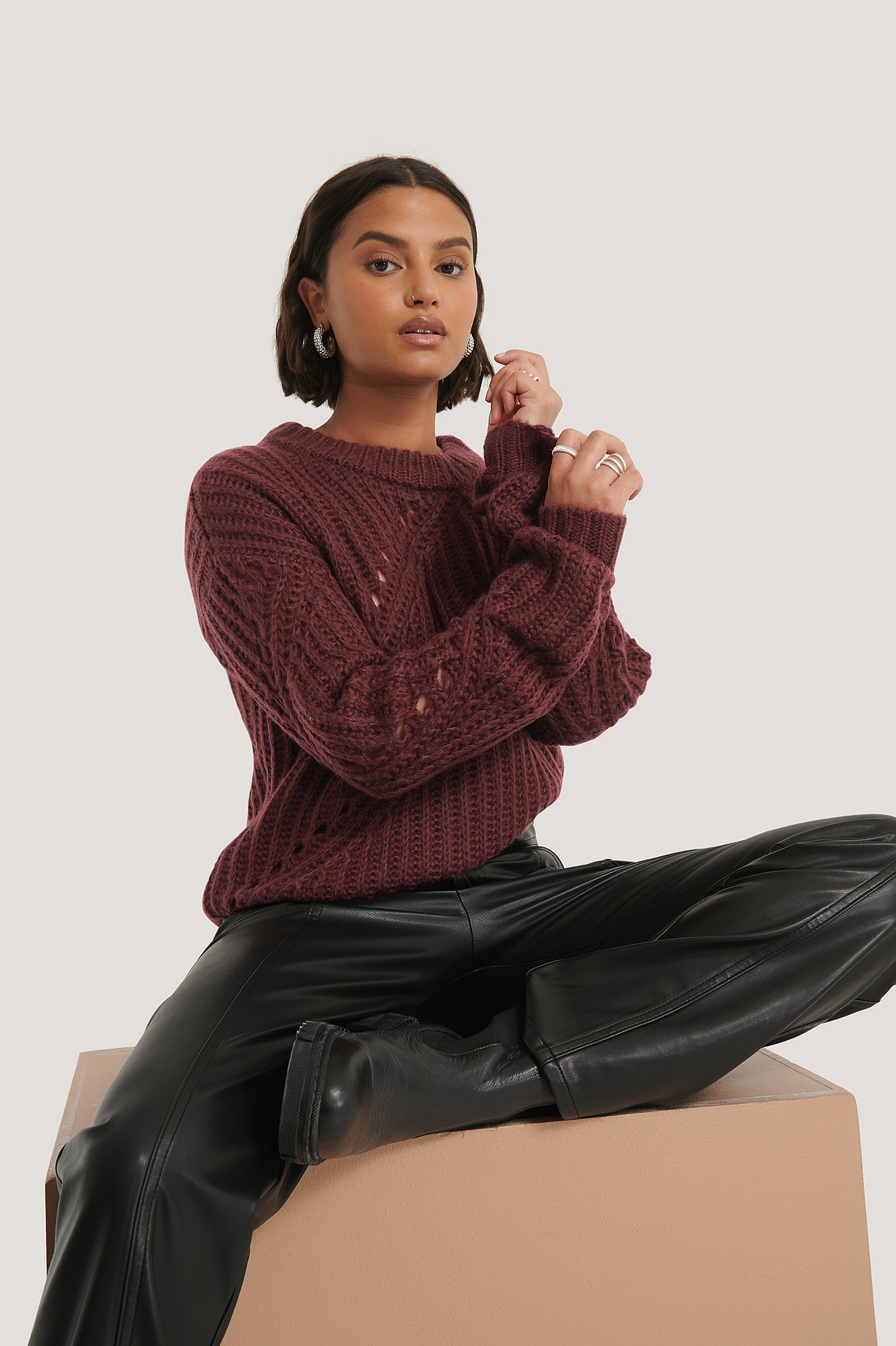 Womens Burgundy Long Sweaters | na-kd.com