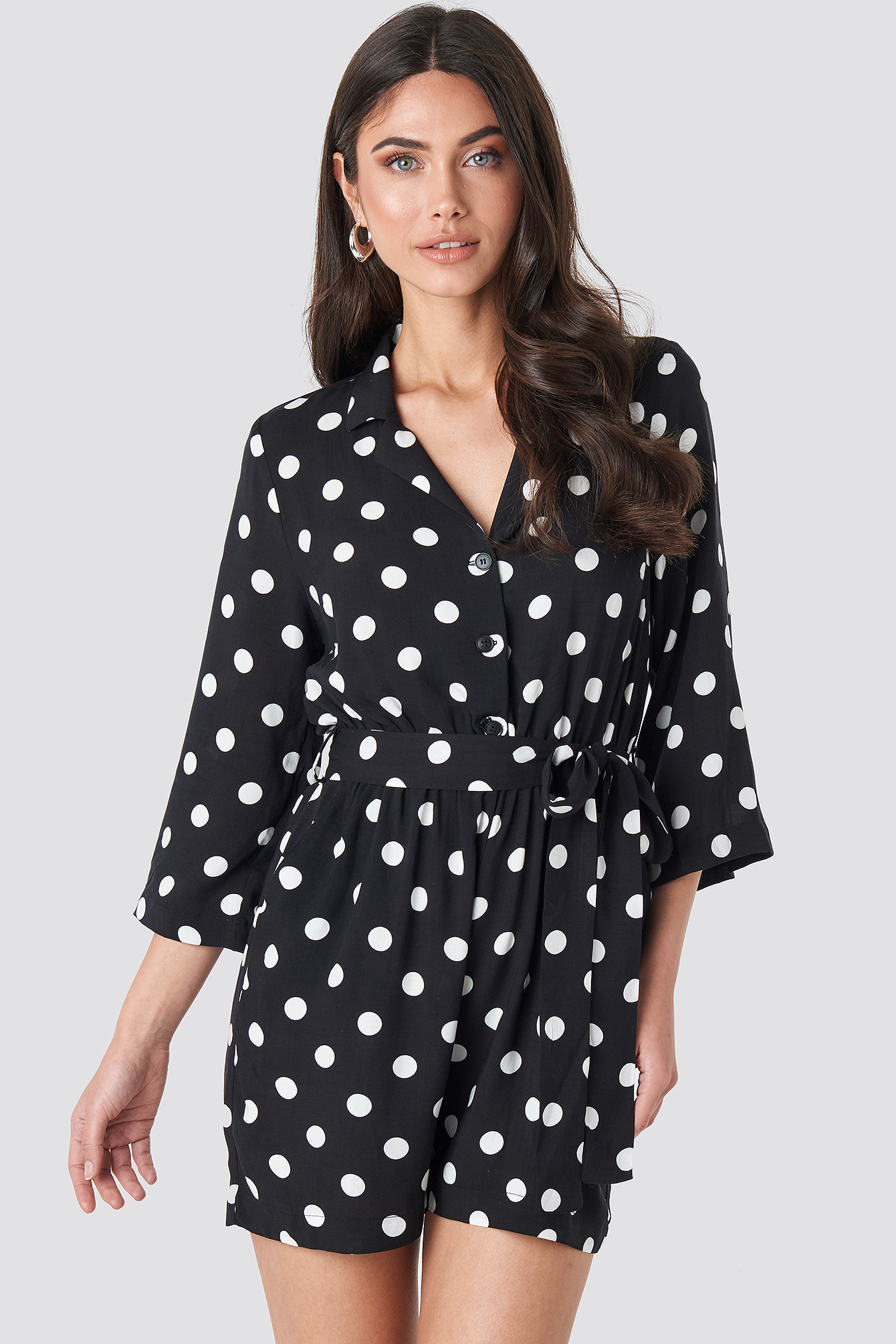 Dotted Playsuit Black