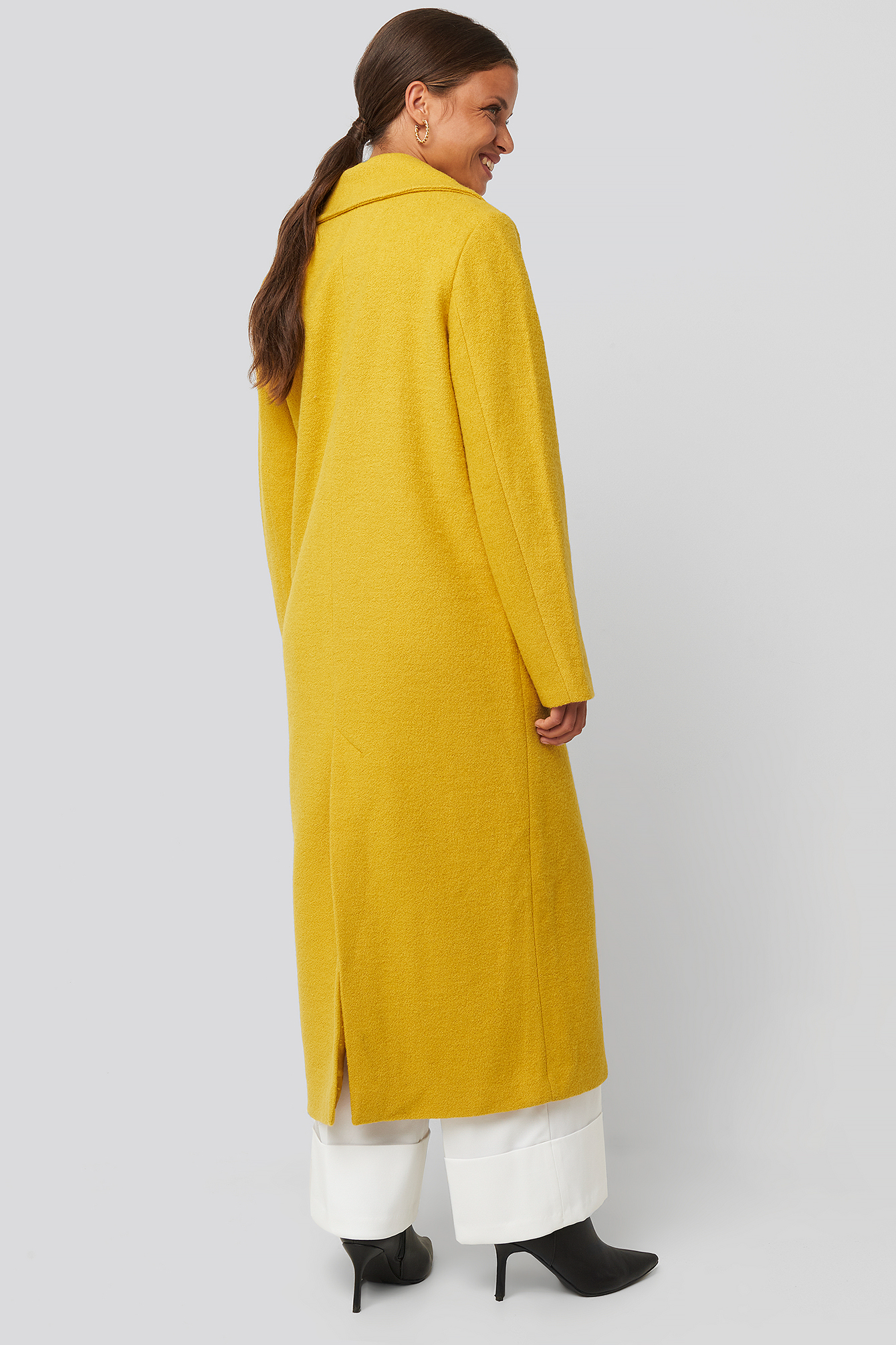 Double Breasted Long Coat Yellow