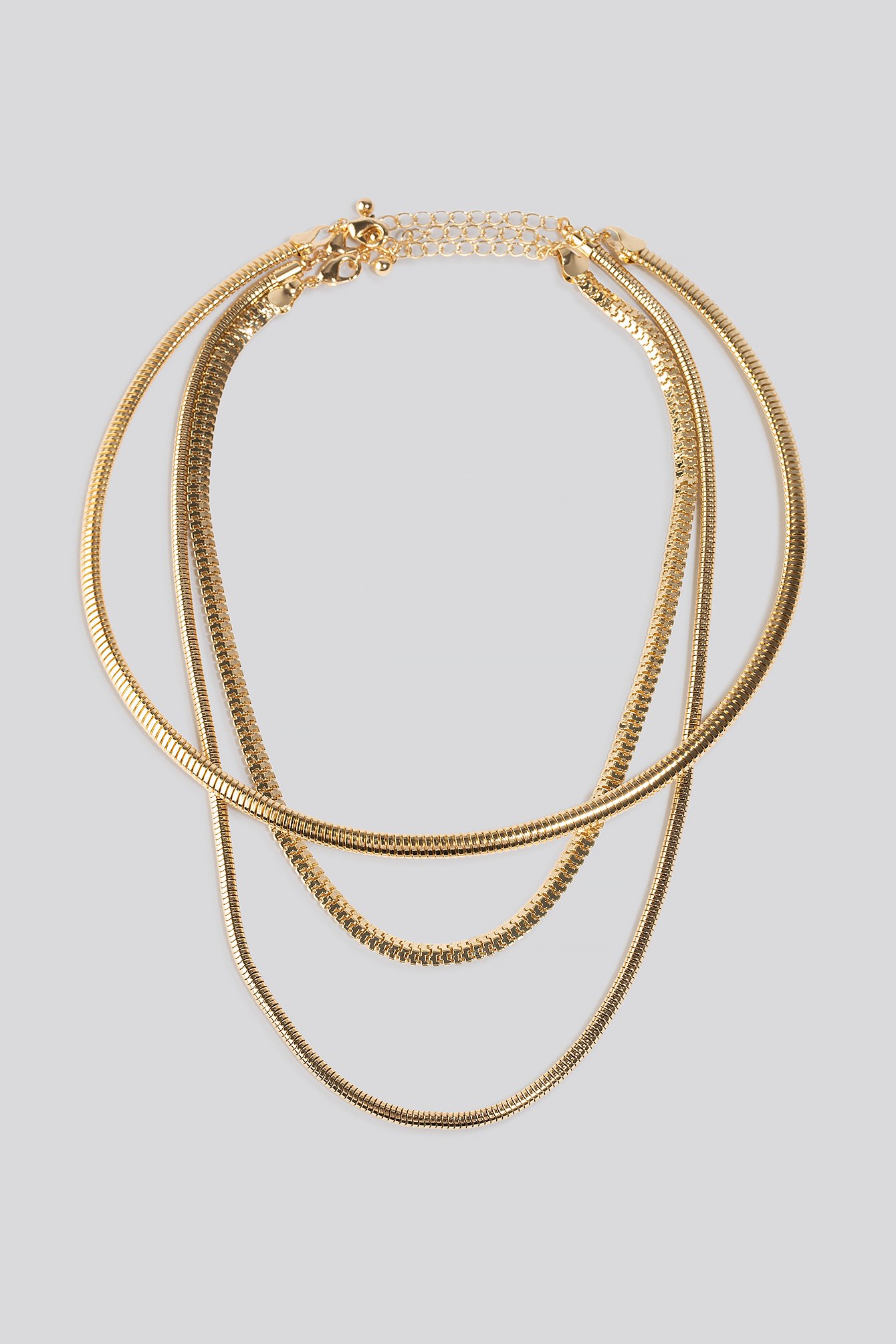 Double Chain Choker Necklace Złoty NAKD