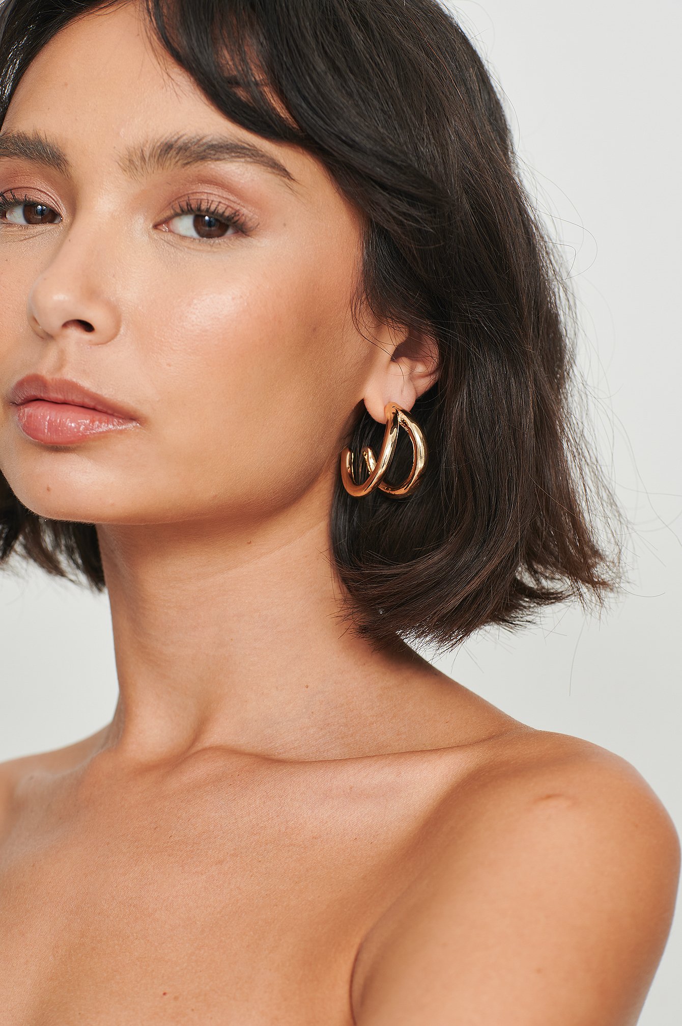 Gold Double Chunky Hoops
