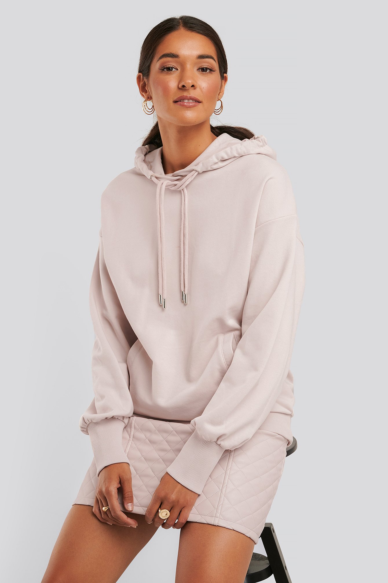 Violet NA-KD Trend Double Drawstring Hoodie