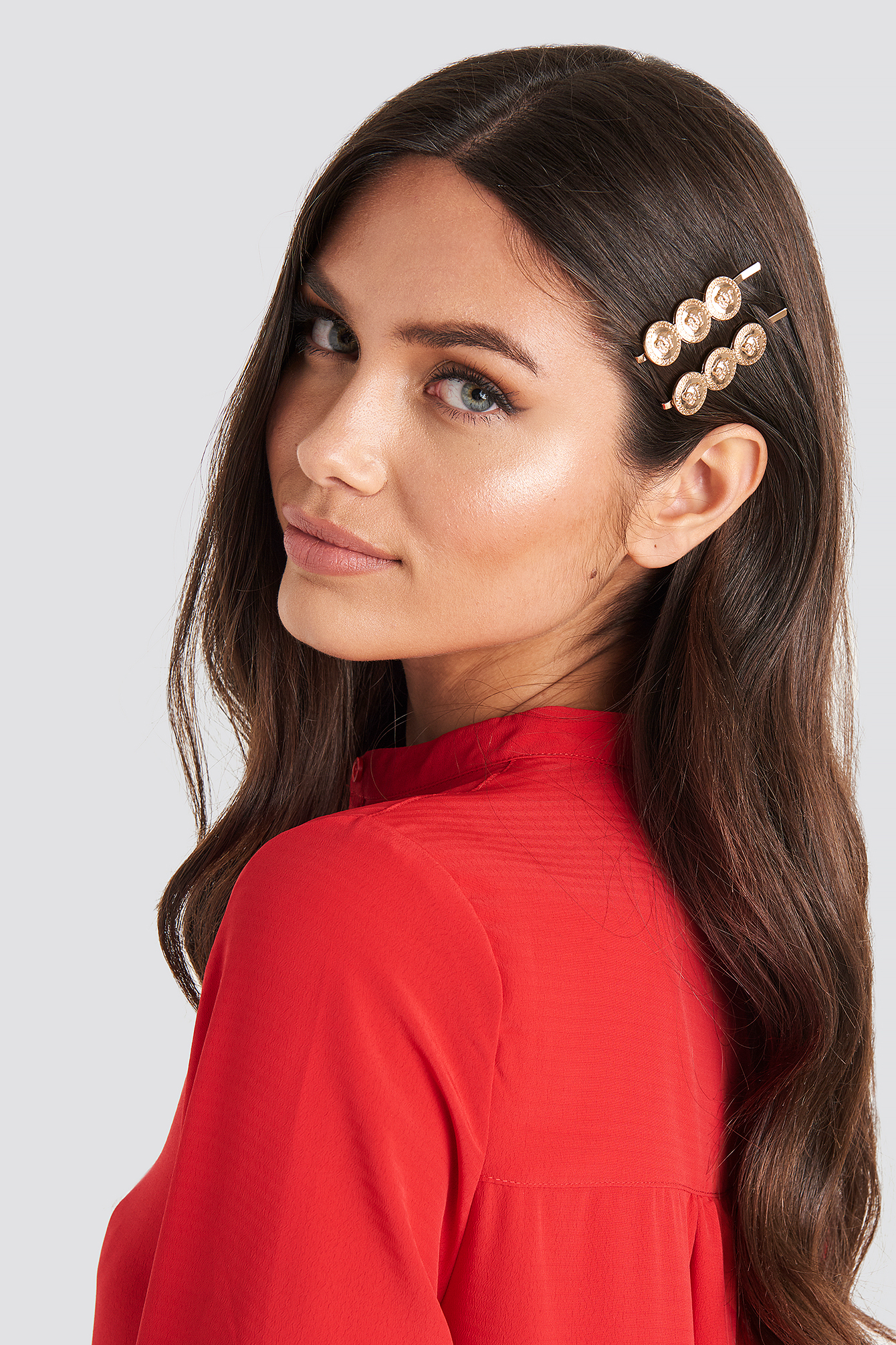 Double Pack Coin Hairclips Gold