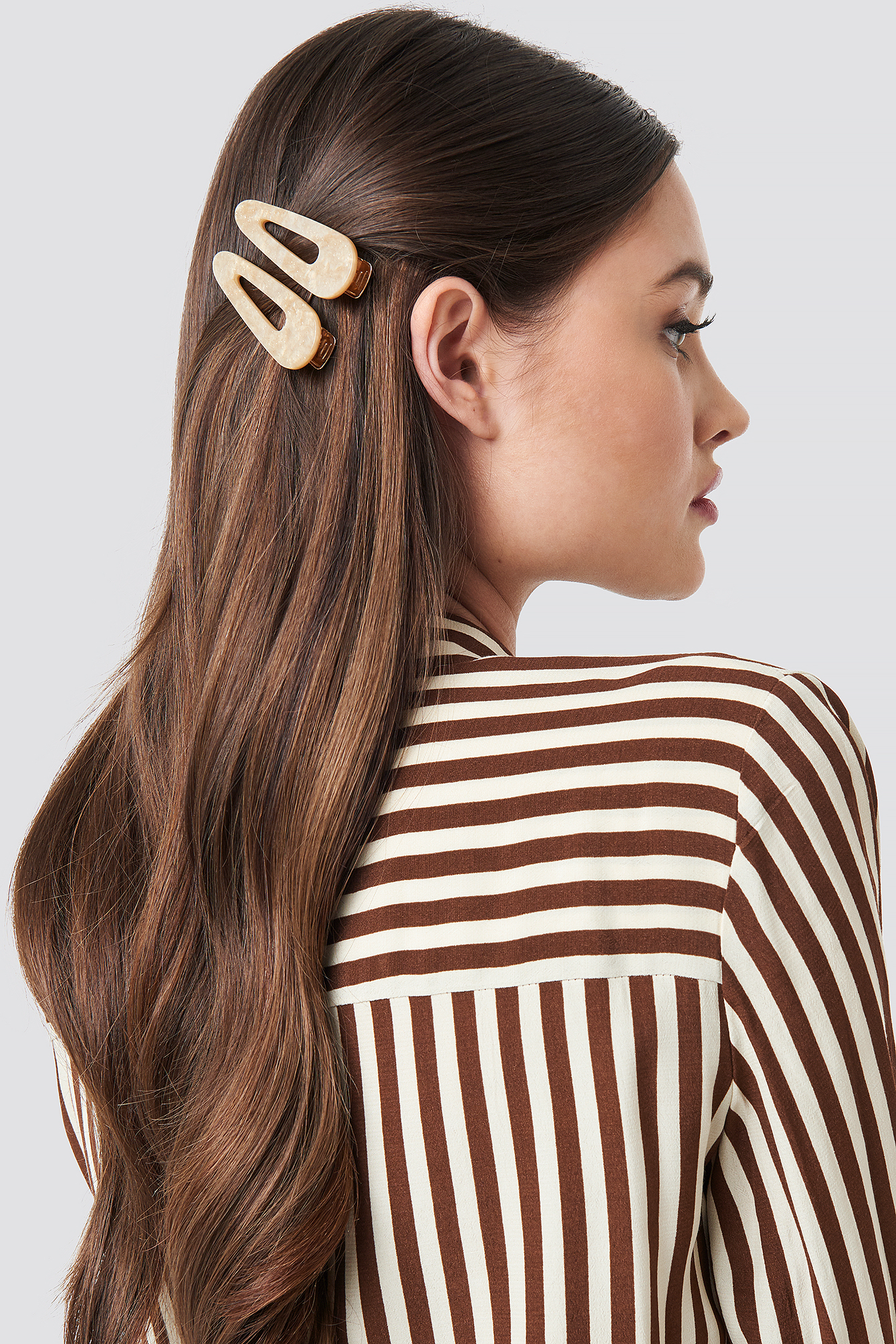 Double Pack Pointy Hair Clips Nude