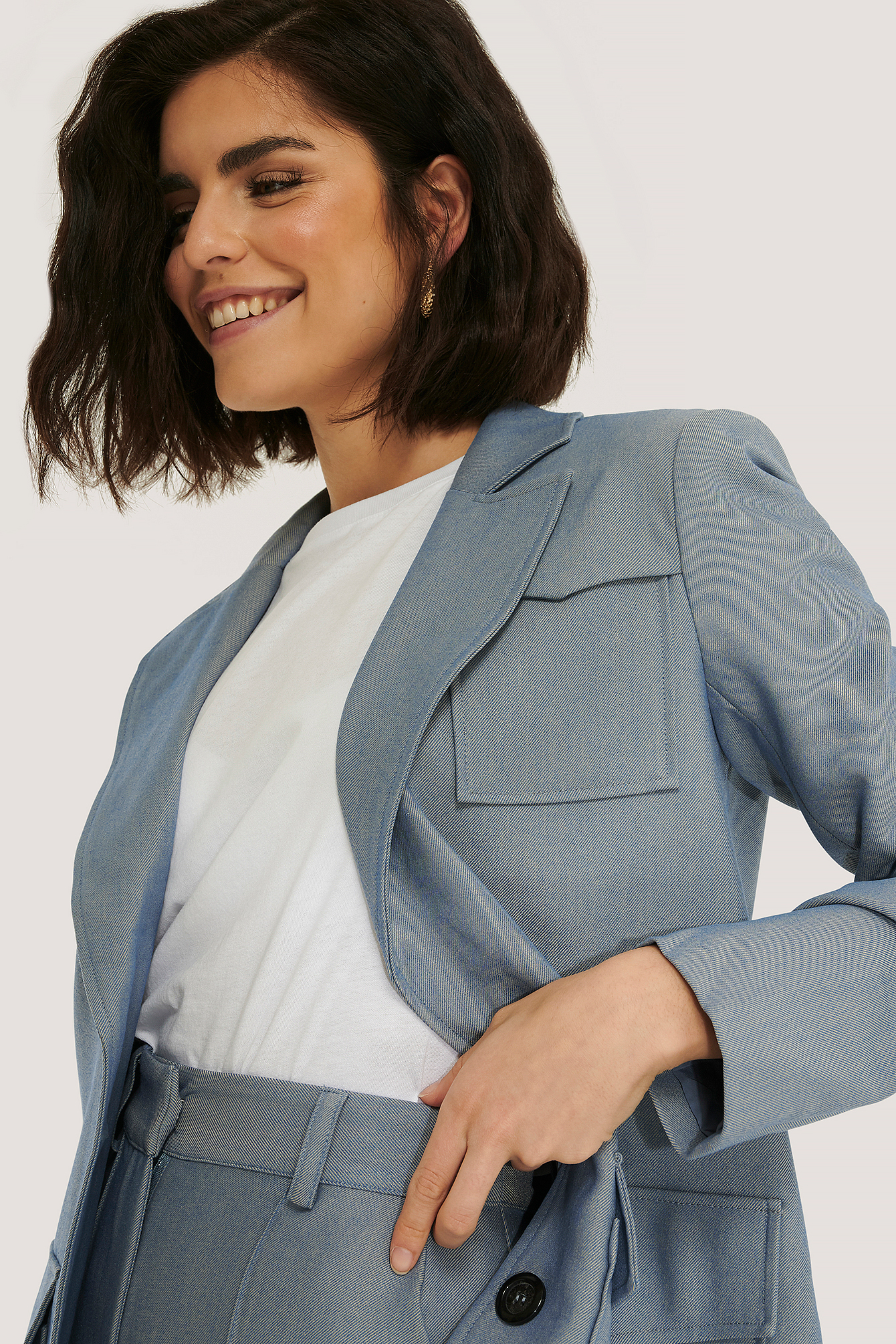 Double Pocket Blazer Blue | na-kd.com