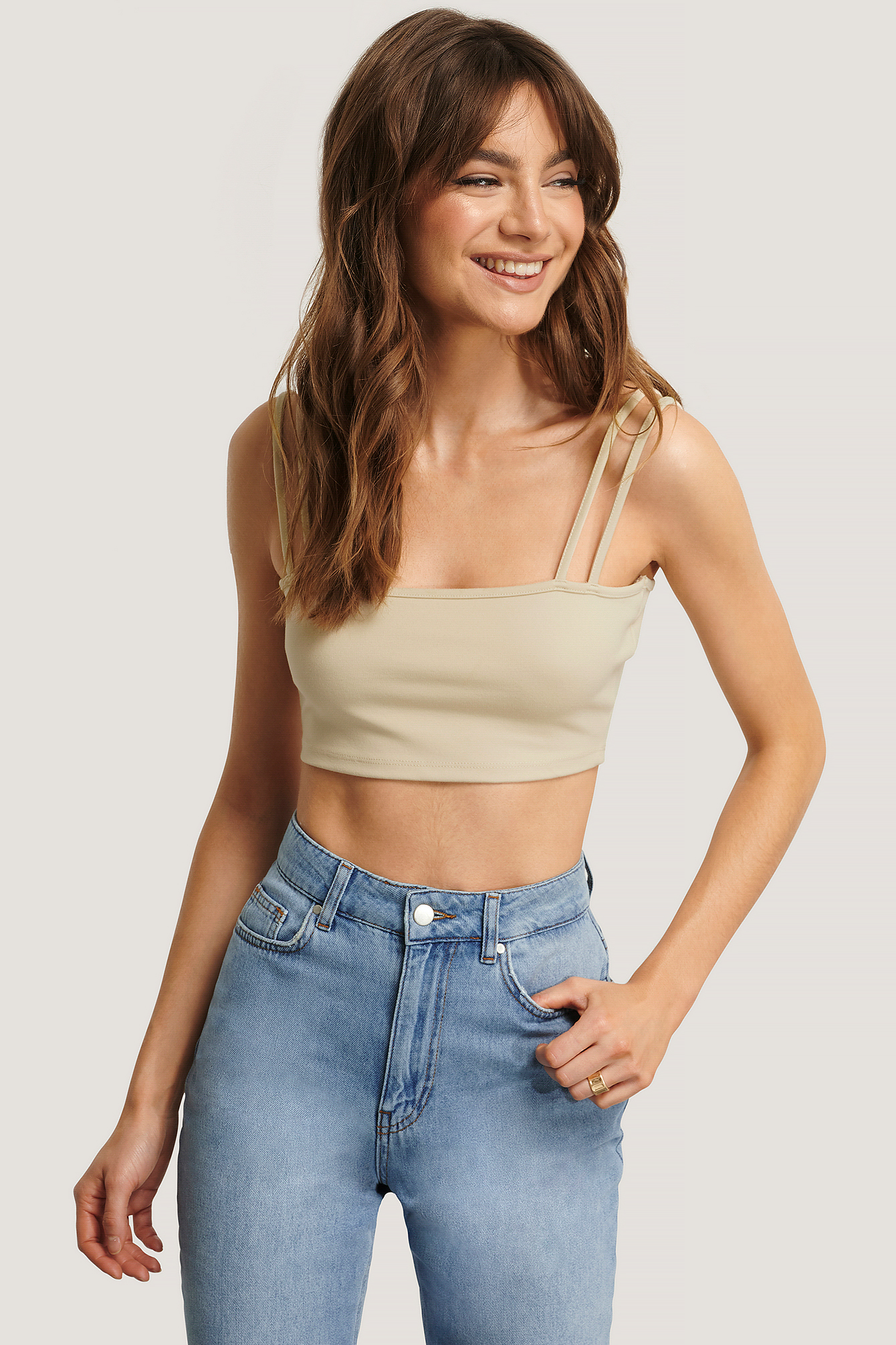 Nude Double Strap Jersey Top
