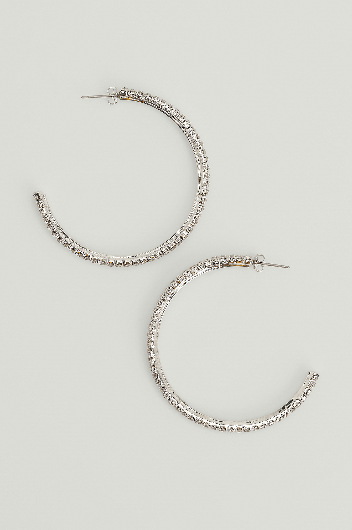 Silver Double Strass Hoops