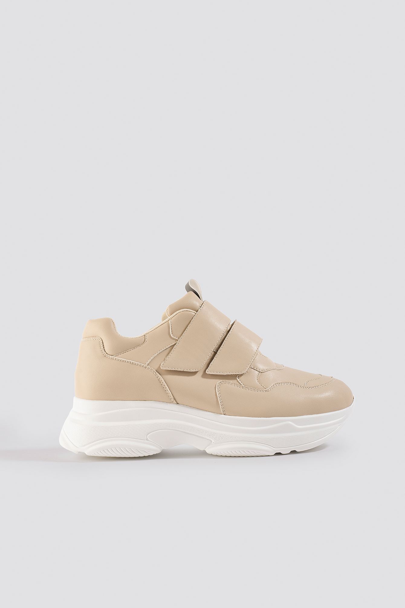 Double Velcro Chunky Trainers Beige