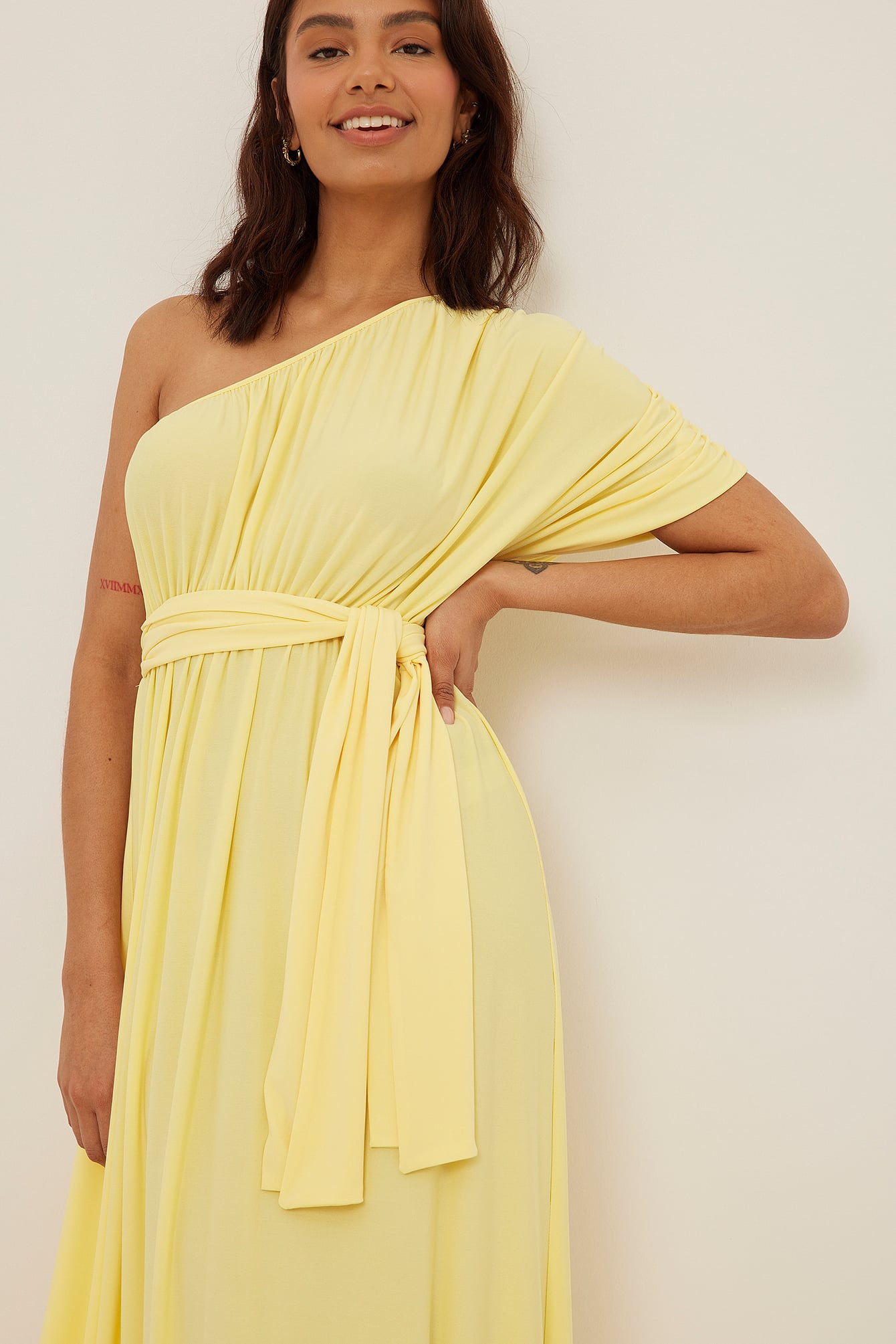 Draped Maxi Dress Yellow | na-kd.com
