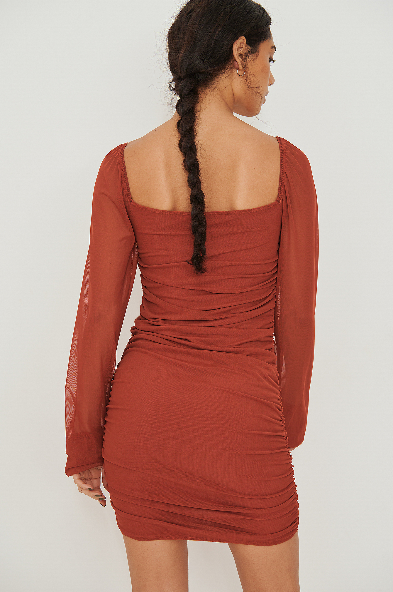 red drawstring dress