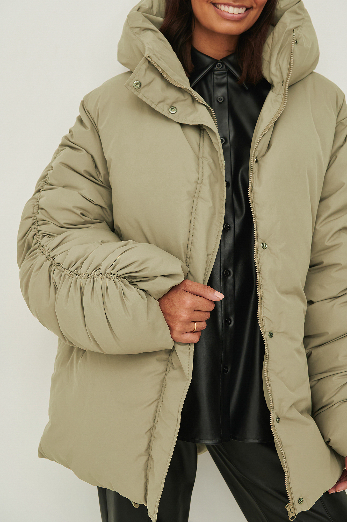 oversized olive green jacket