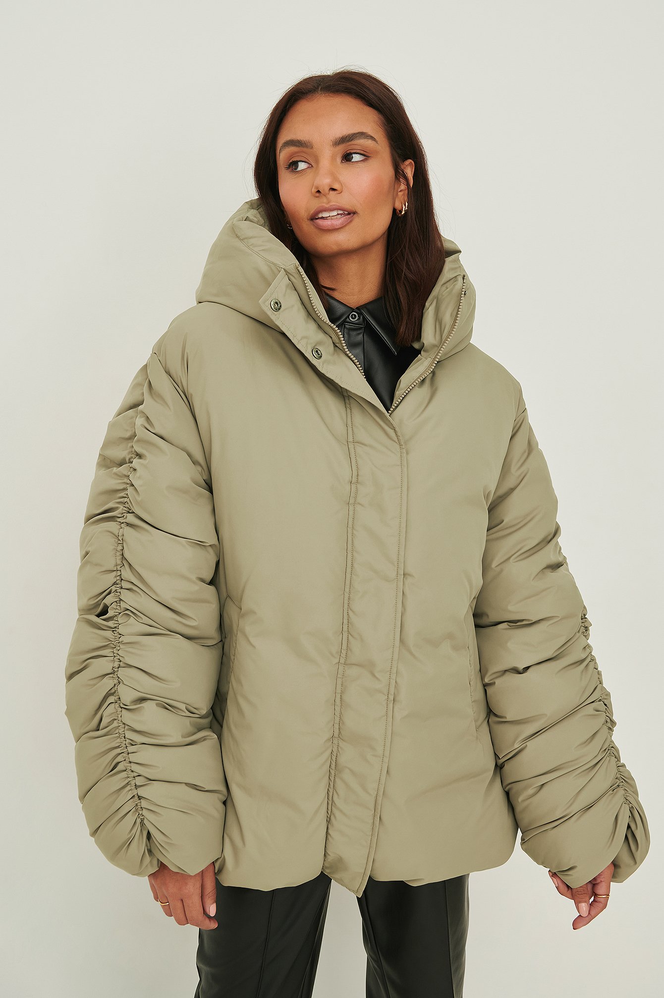 green drawstring jacket