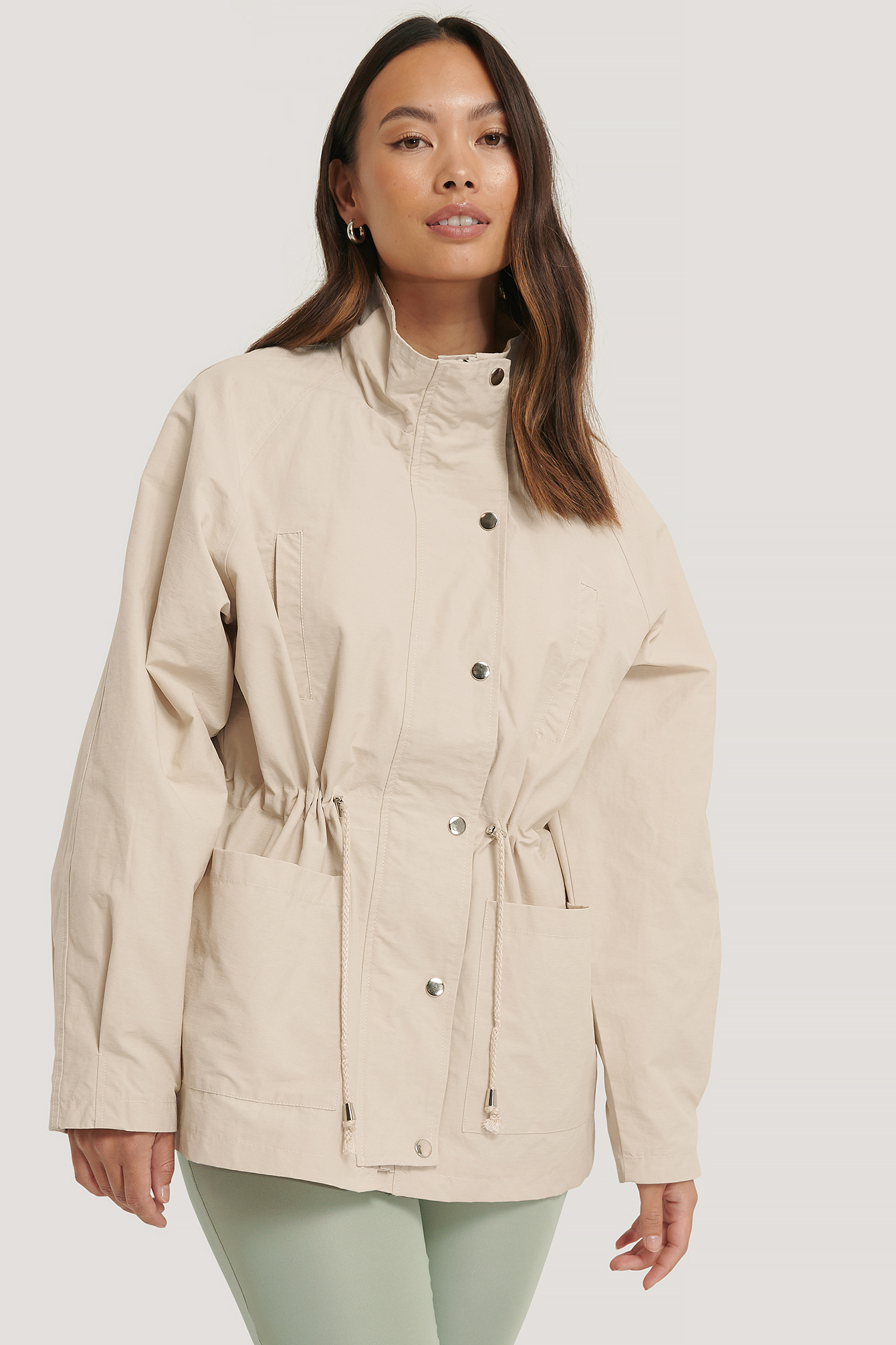 Drawstring Jacket Beige NAKD