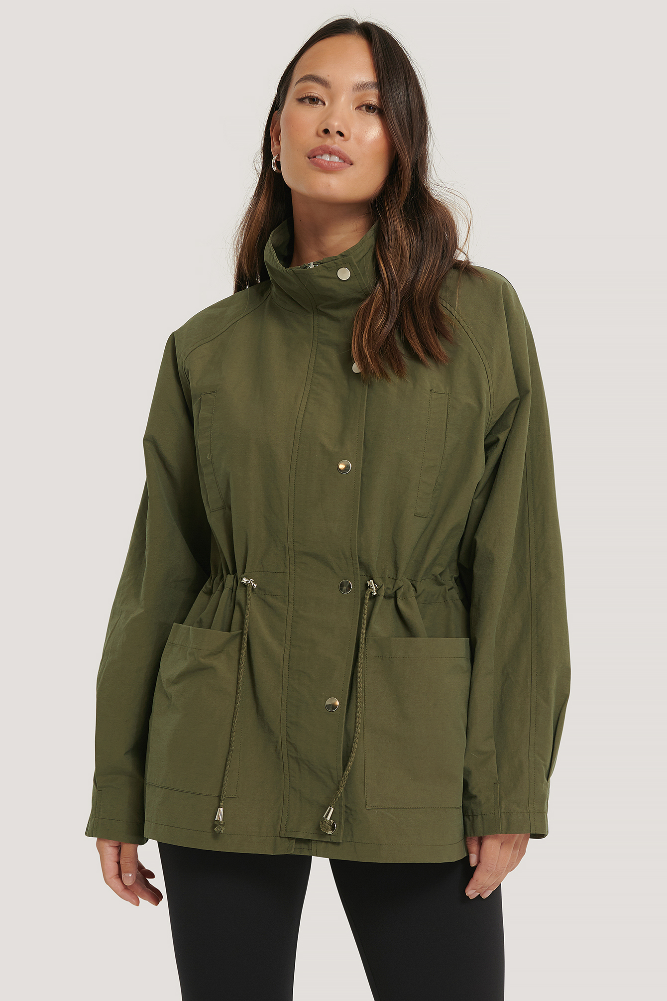 Green Jd Drawstring Drawstring Jacket Green | NA-KD