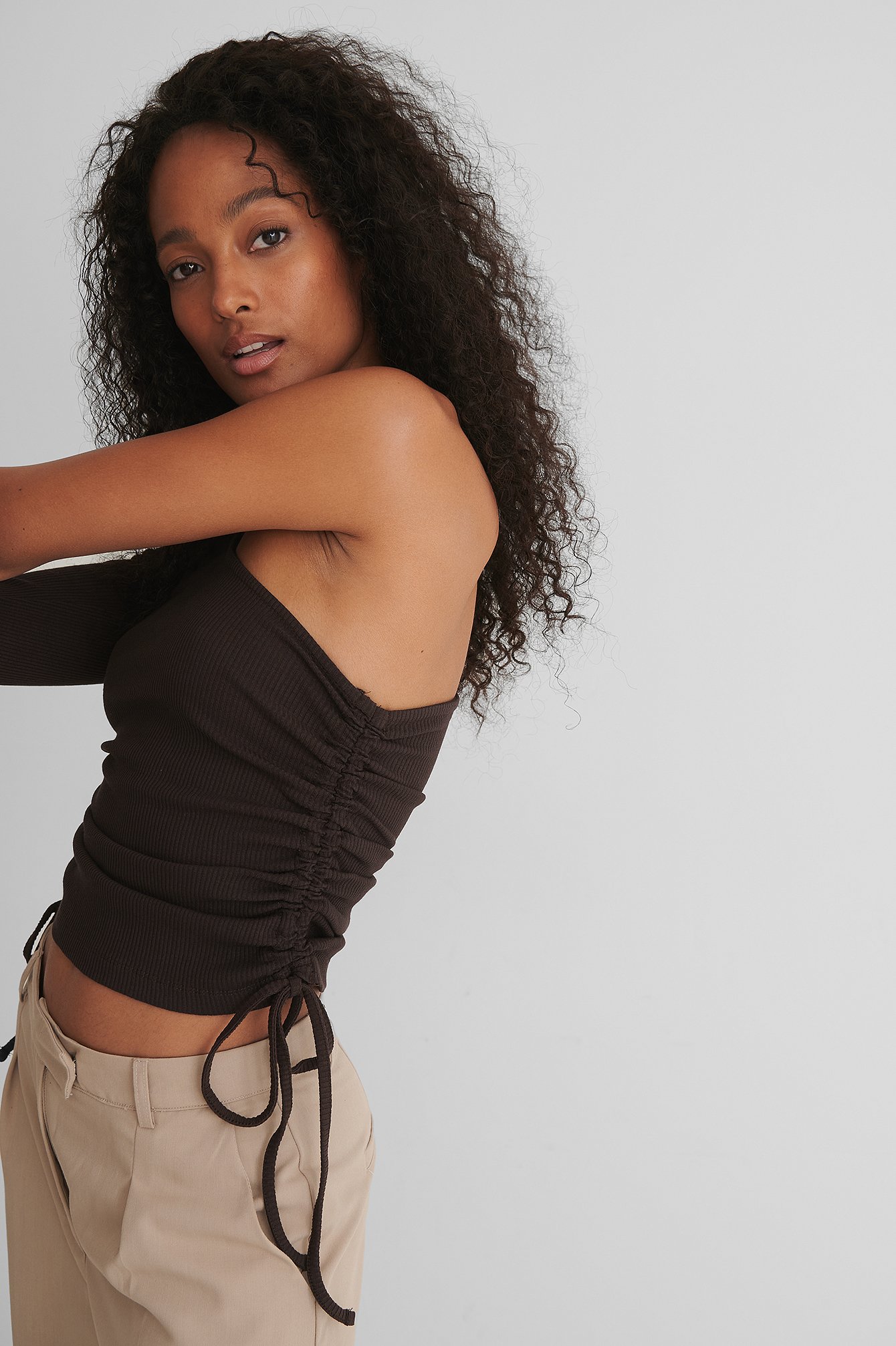 Long Sleeve Glitter Mesh Top Black | na-kd.com