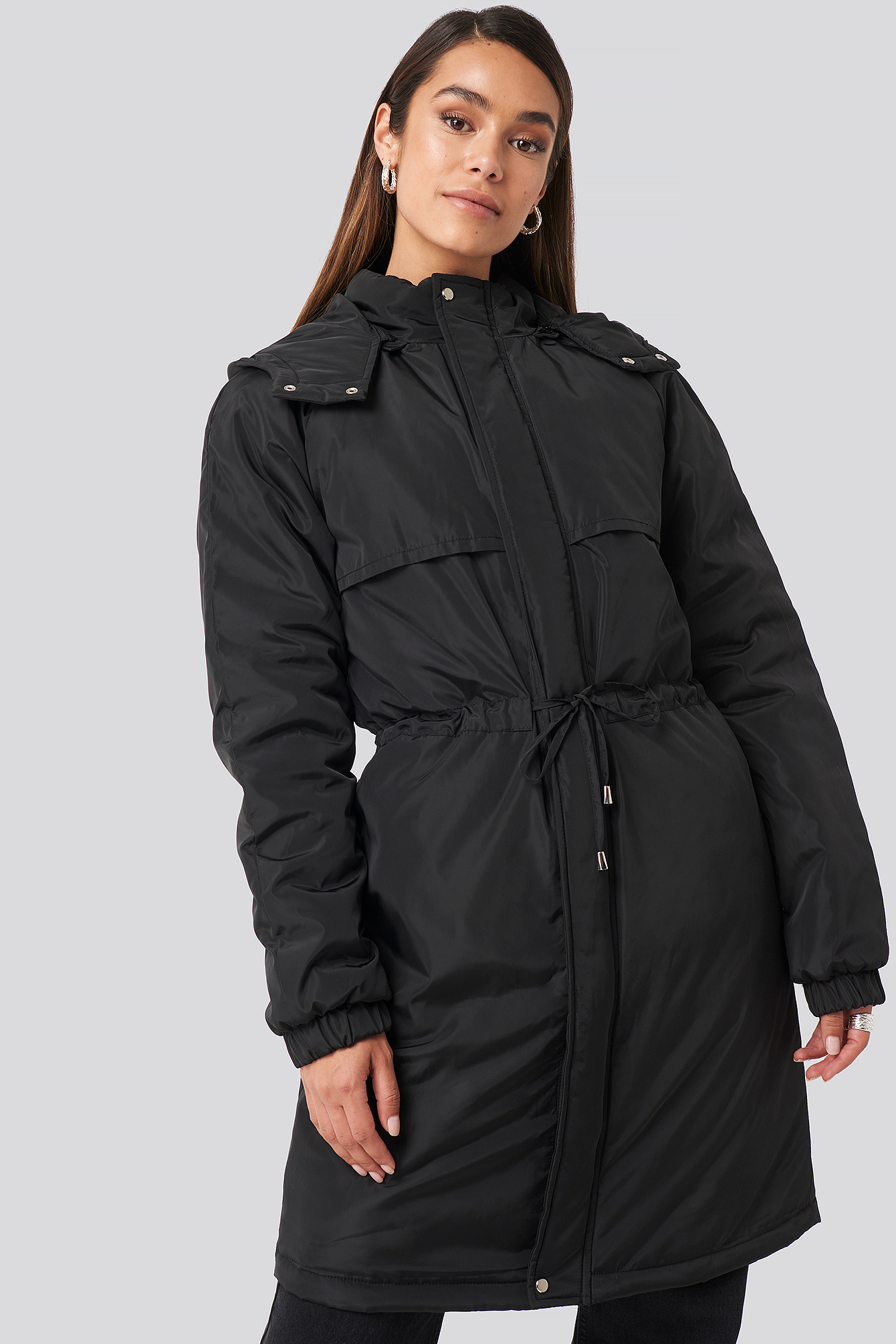 Drawstring Parka Black