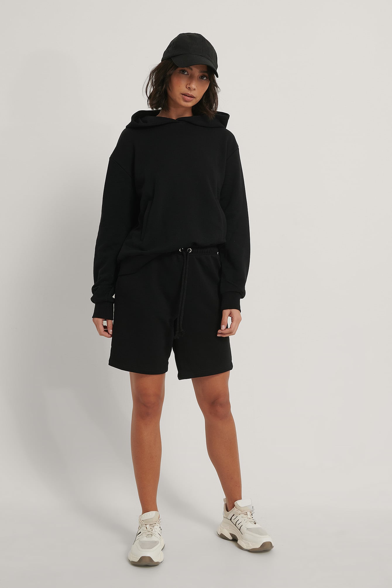 Organic Drawstring Sweat Shorts Black 