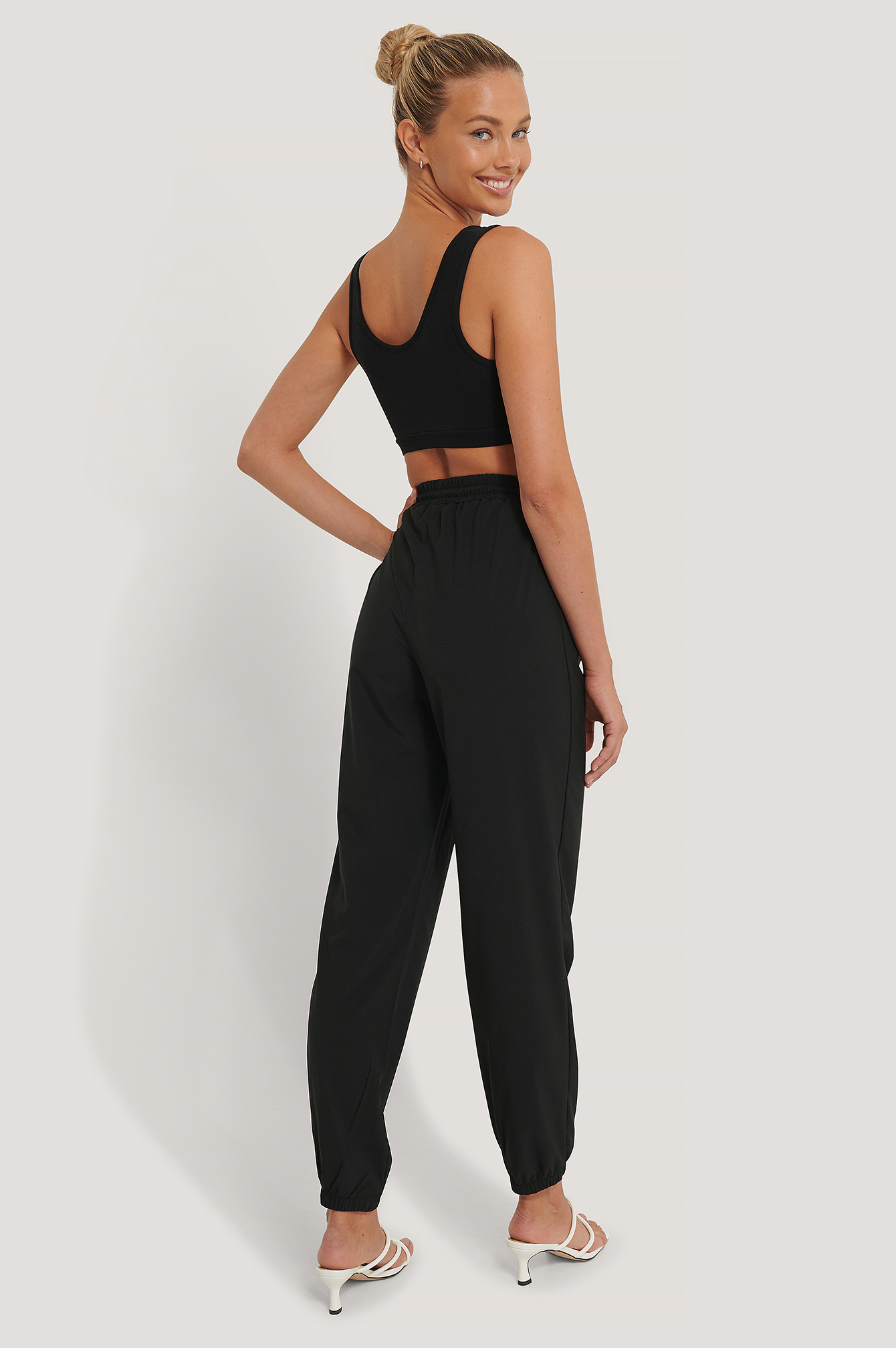 Drawstring Windbreaker Pants Black | na 