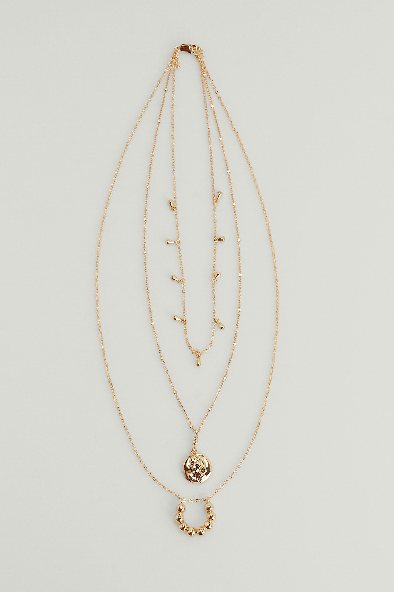 Gold Drop Detail Pendant Necklace