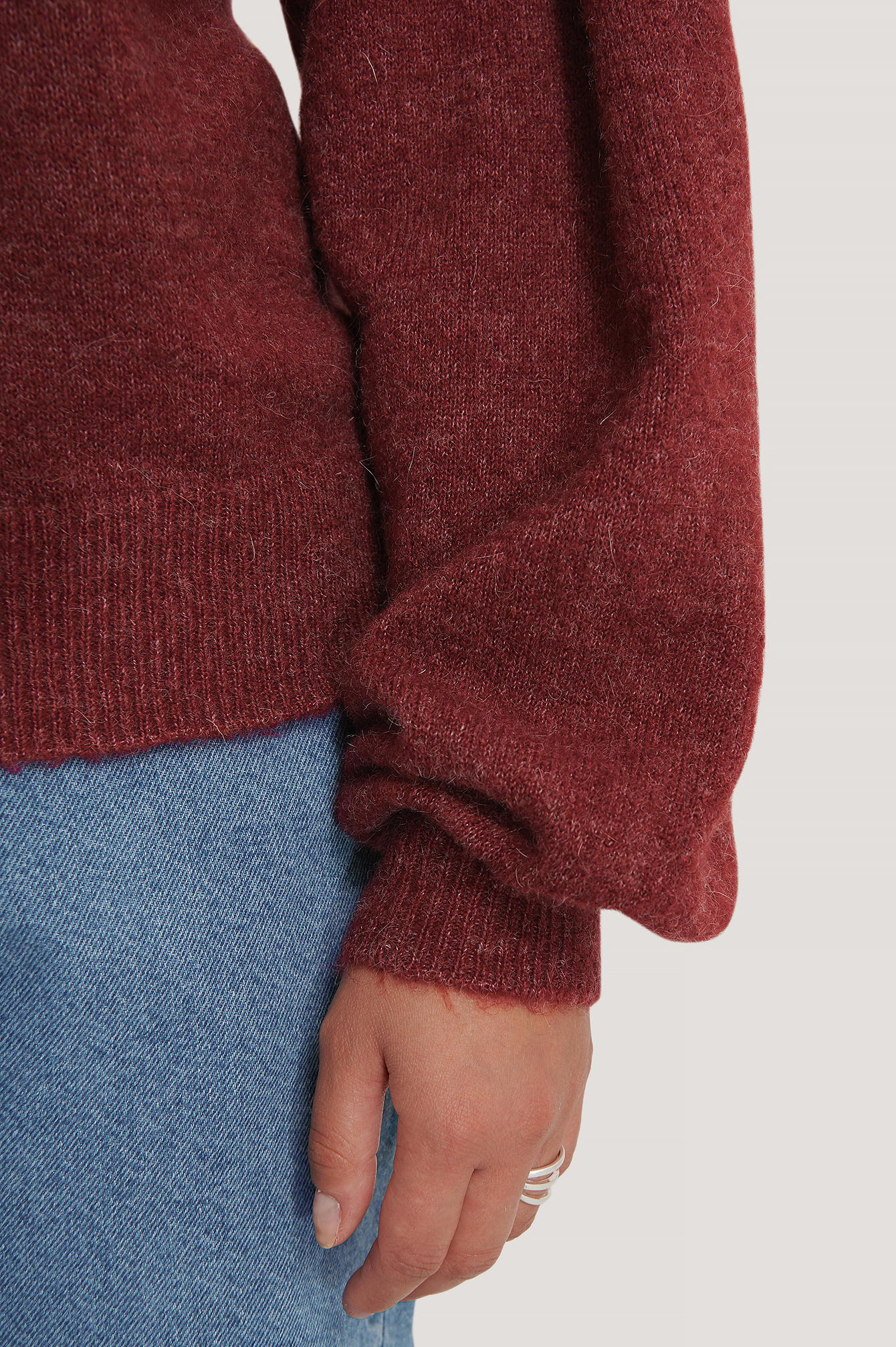 Drop Shoulder Knit Red | na-kd.com