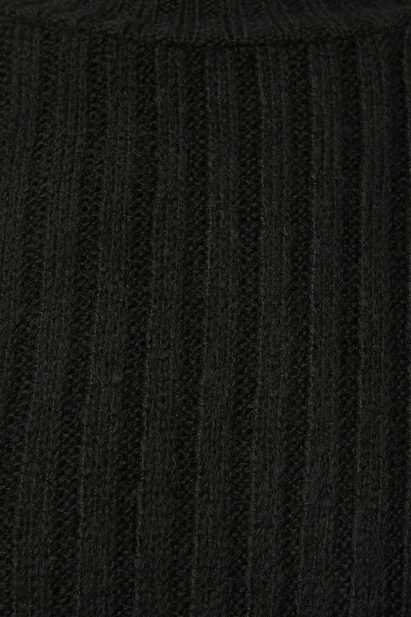 Black Dropped Big Sleeve Sweater
