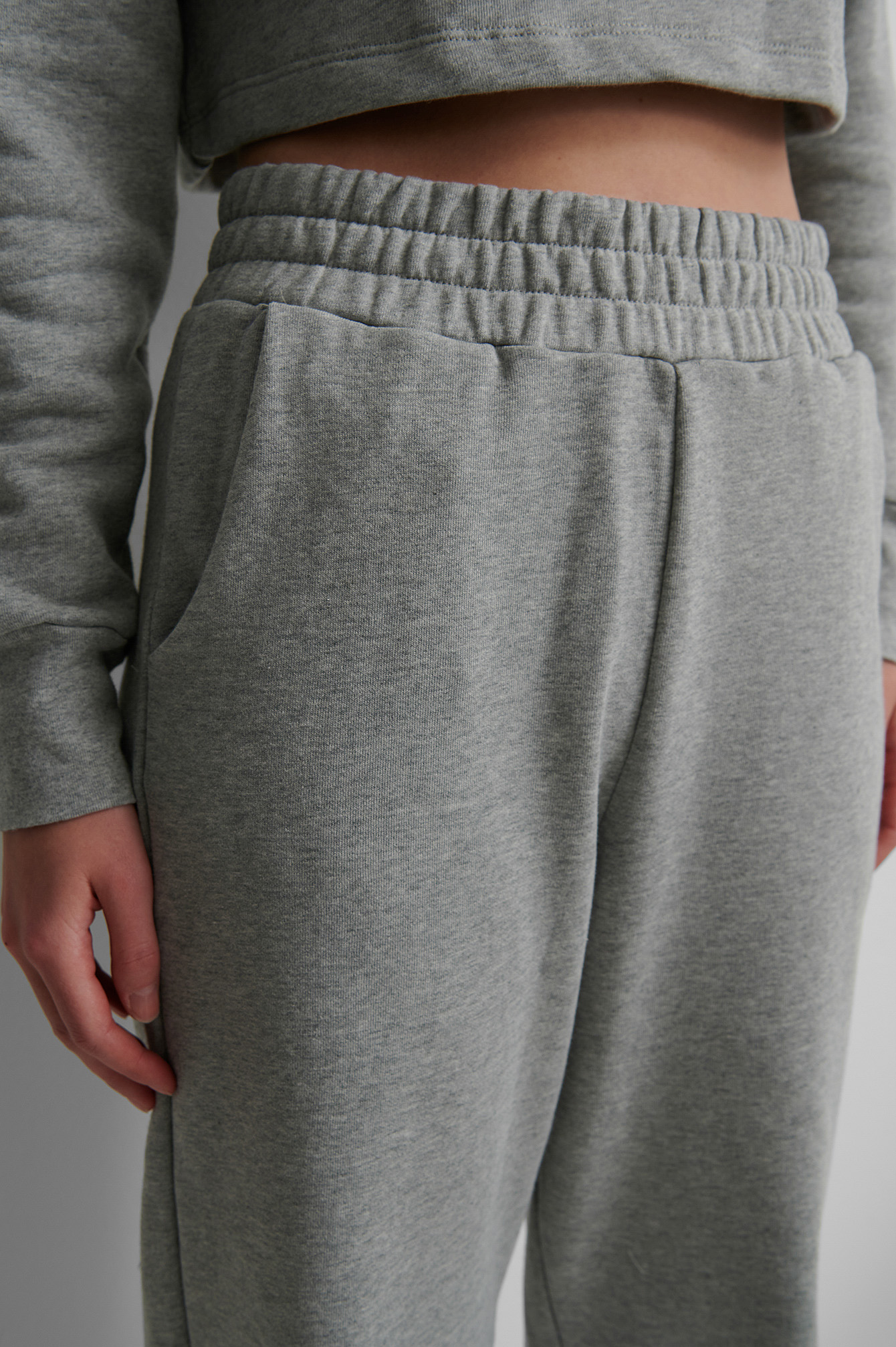 Organic Elastic Waist Detail Sweatpants Grey | na-kd.com