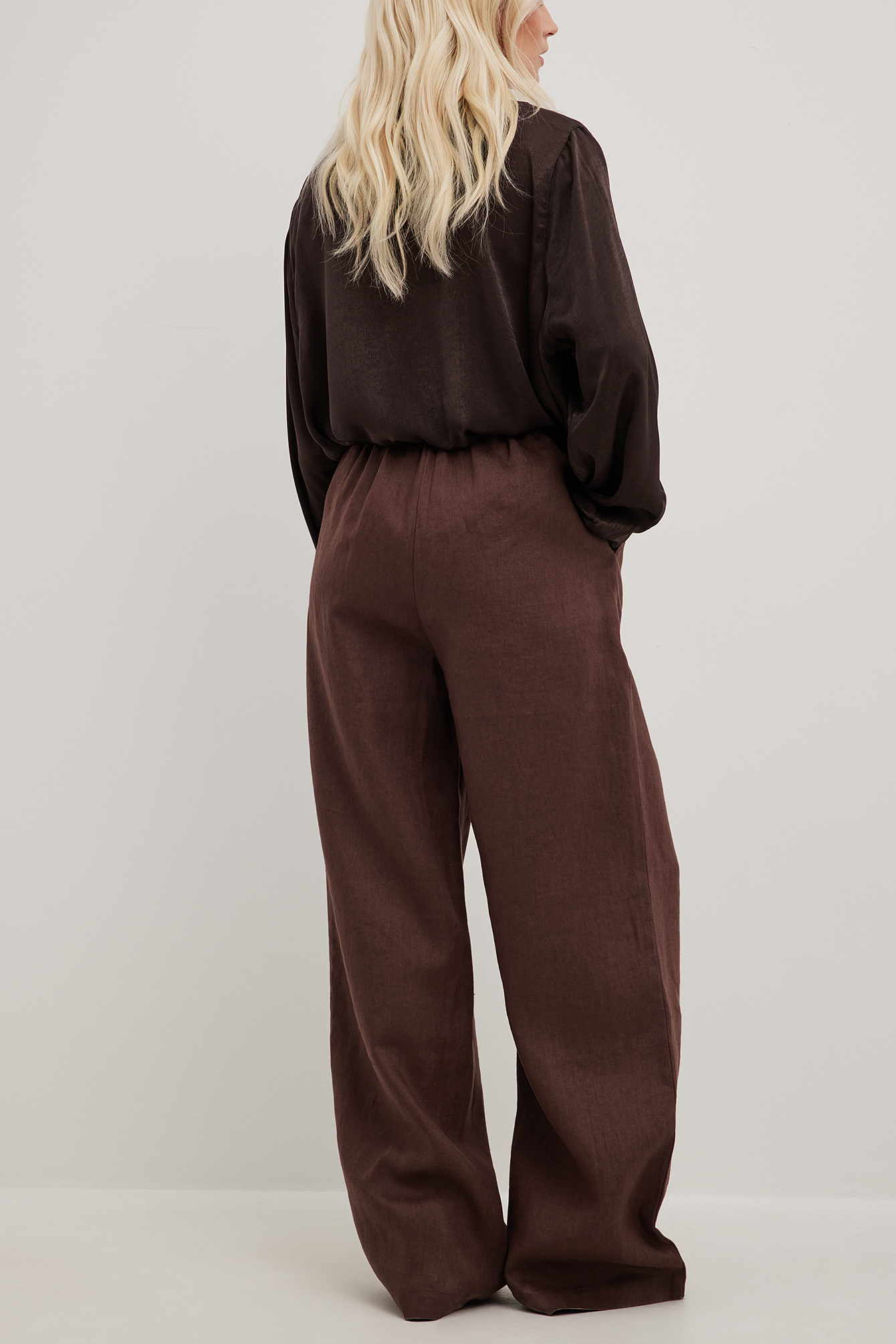 Straight Linen Trousers Brown | NA-KD