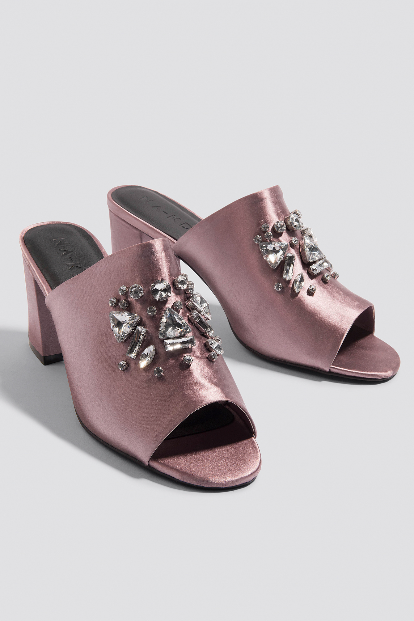 NA-KD Embellished Mule Sandals Pink