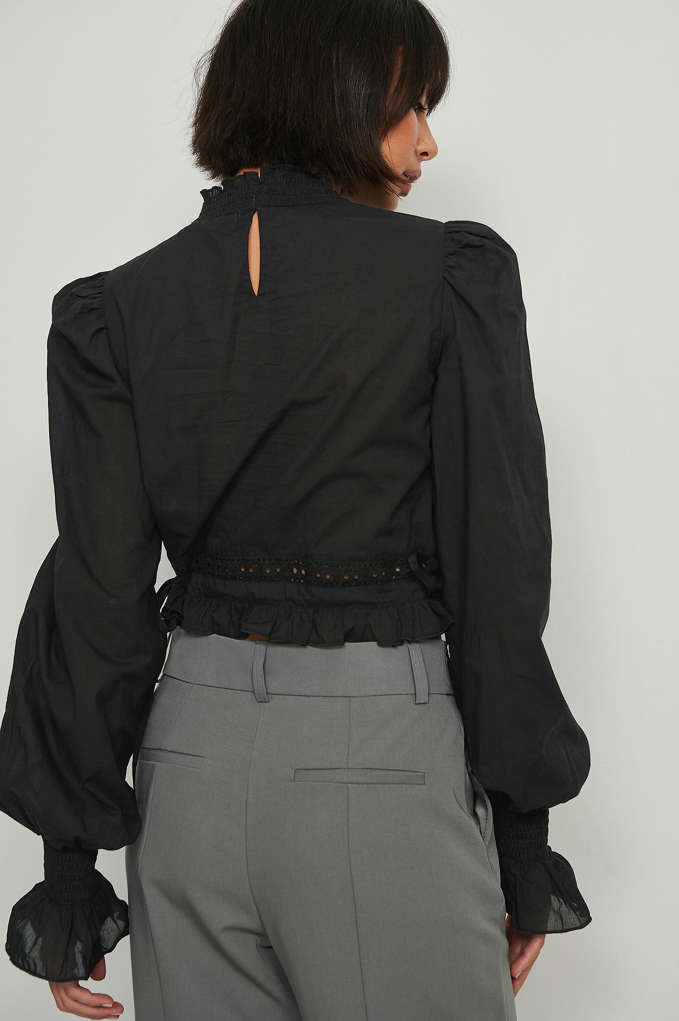 Organic Embroidered High Neck Blouse 