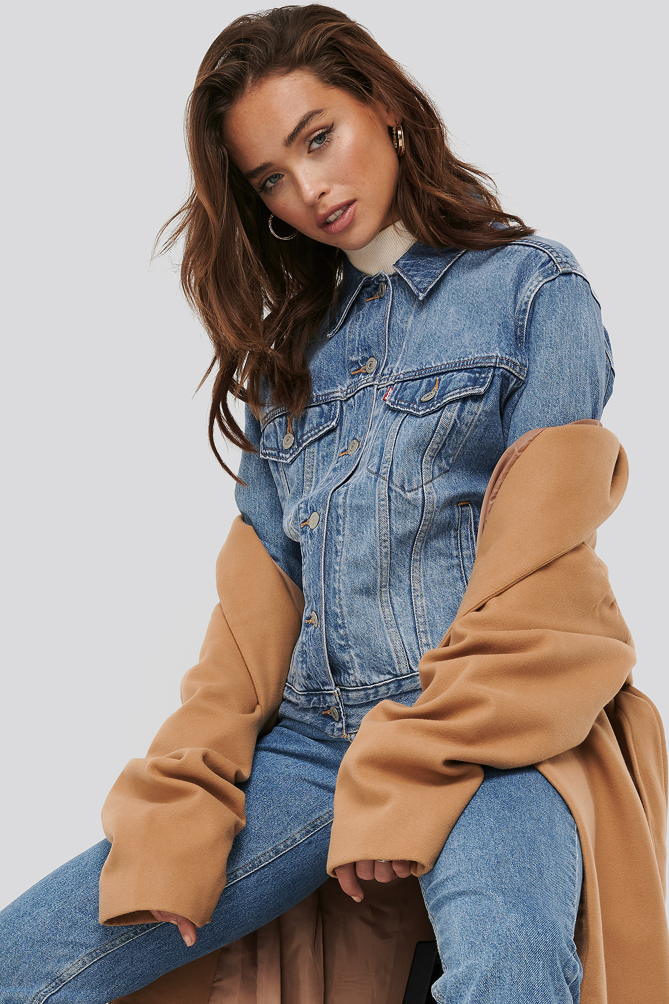 Exboyfriend Soft Trucker Jacket Med Indigo - Worn In