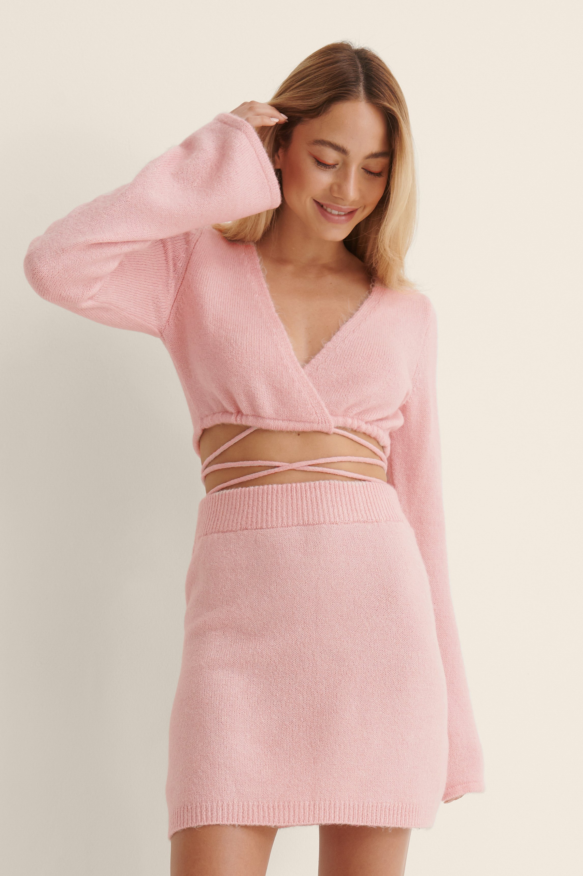 Pink Faded Wrap Knit