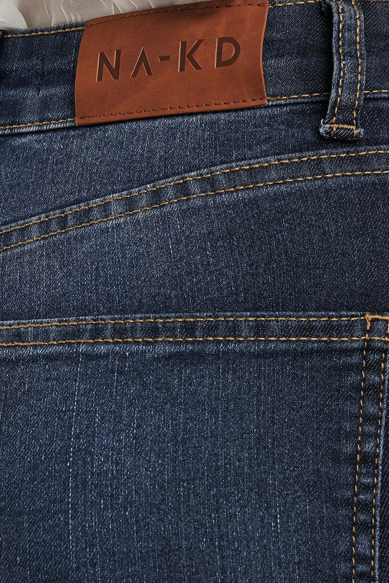 Fake Pocket Skinny Jeans Blue