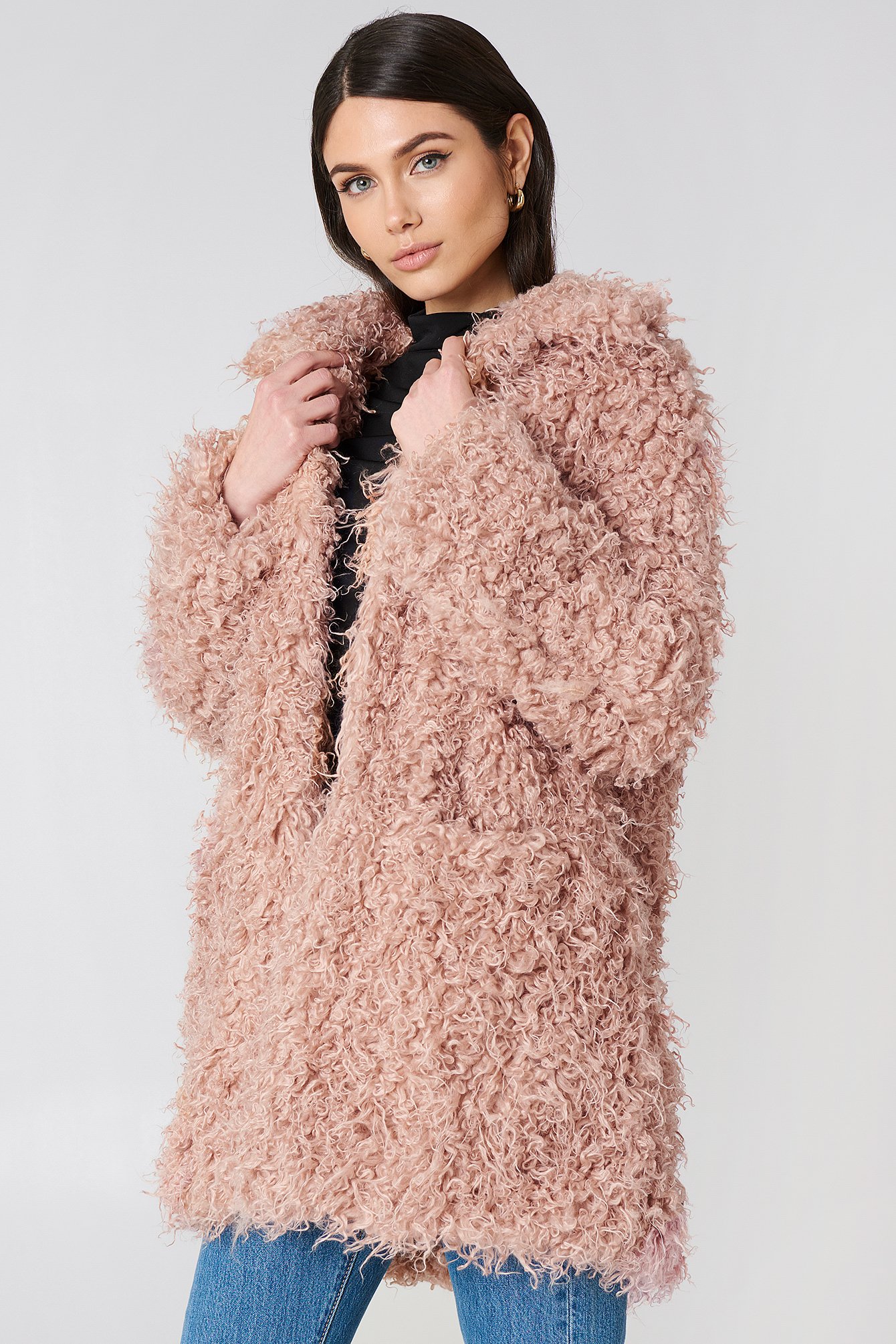 Pink NA-KD Trend Faux Fur Coat