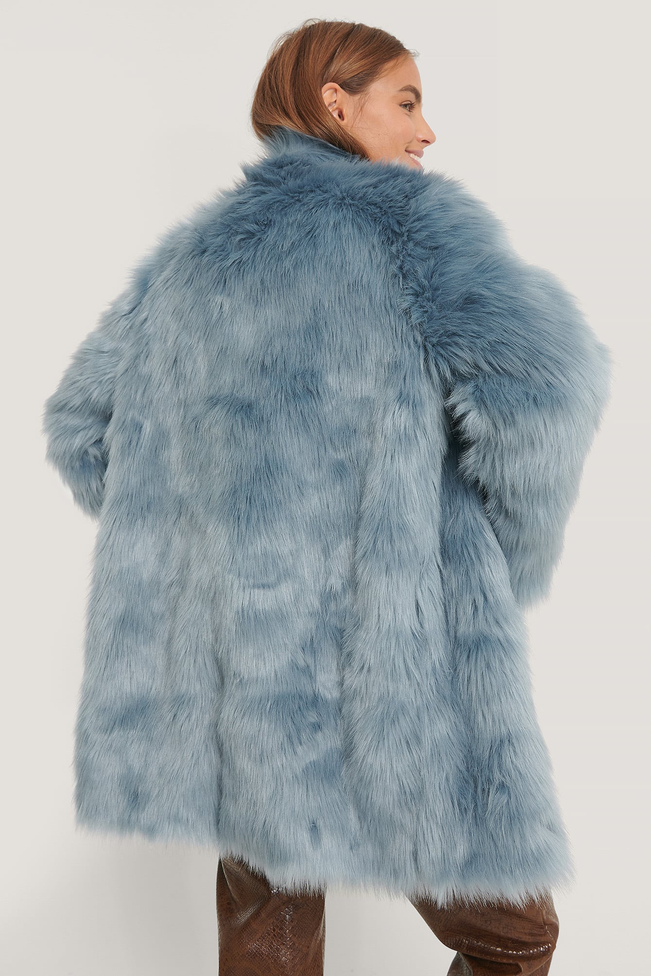 Faux Fur Coat Blue | na-kd.com
