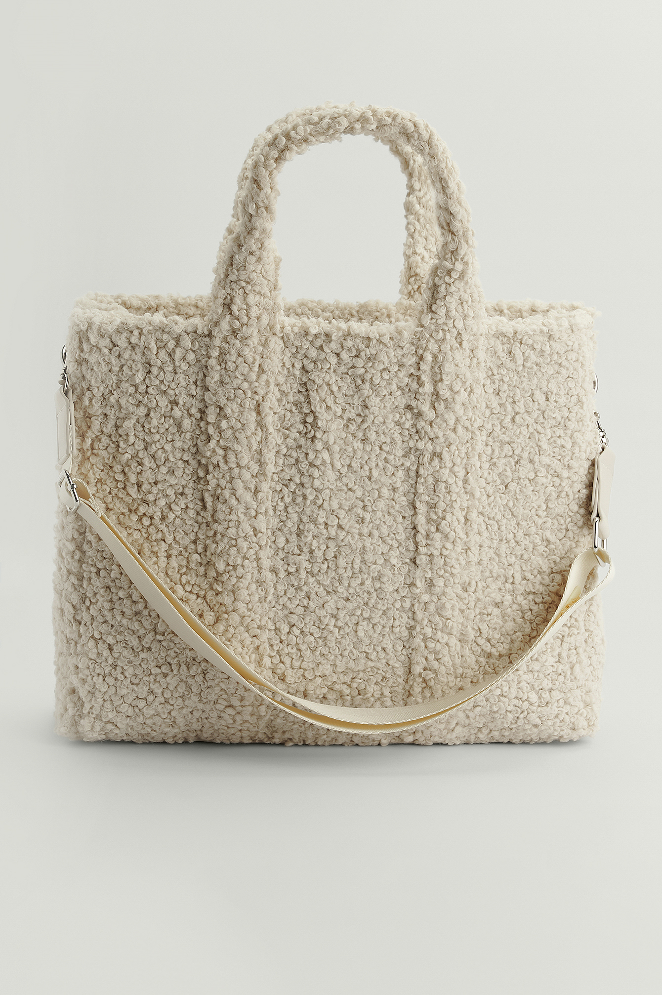 shearling tote bag
