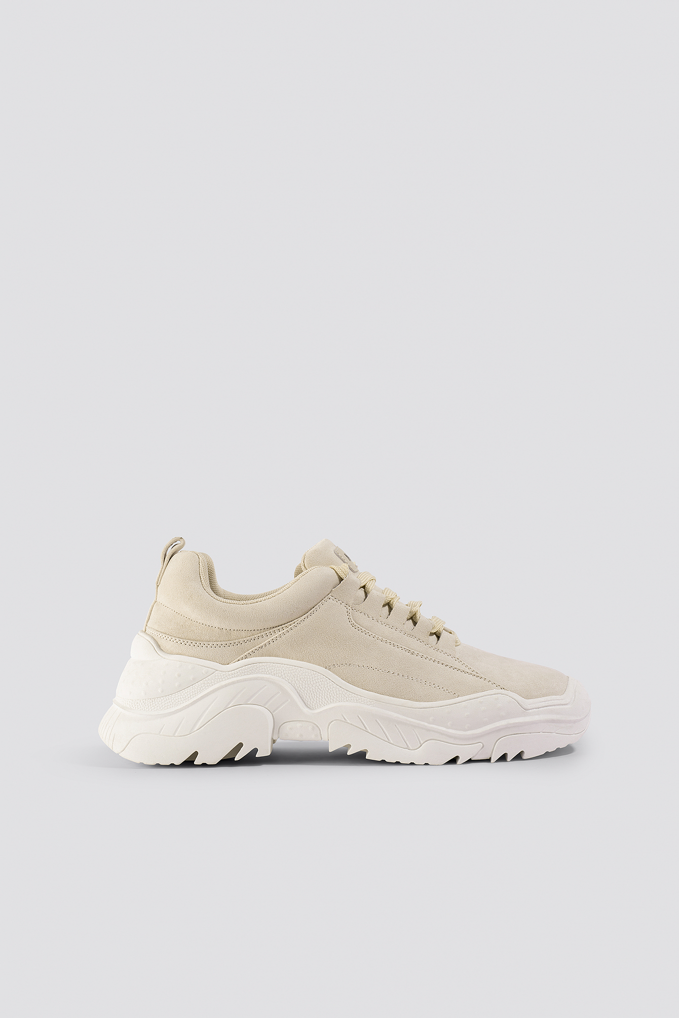 Faux Suede Profile Trainers Beige