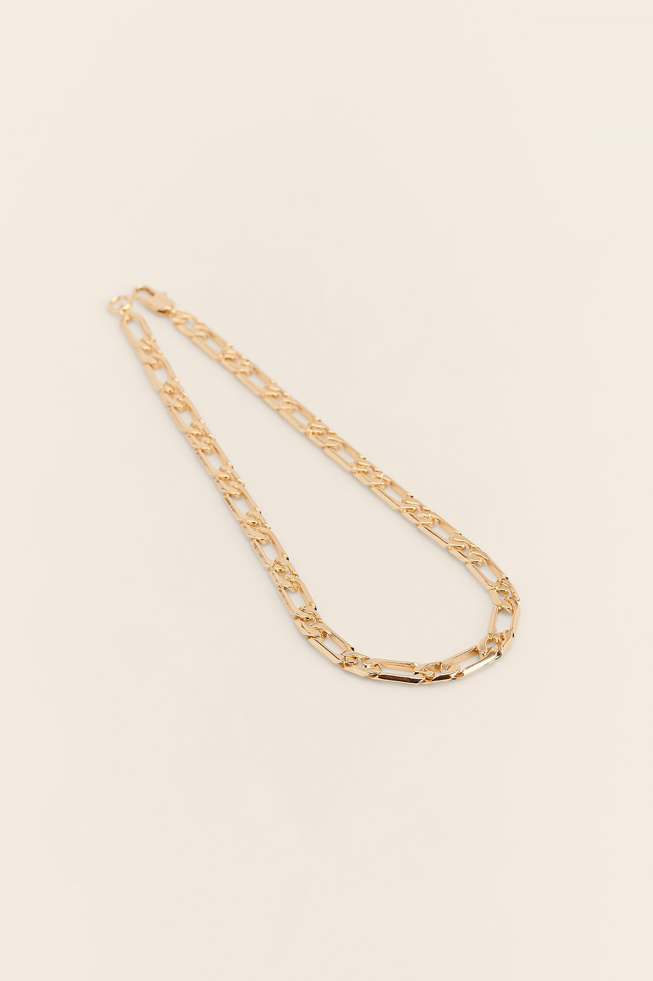 Gold Återvunnet Halsband Med Figarokedja