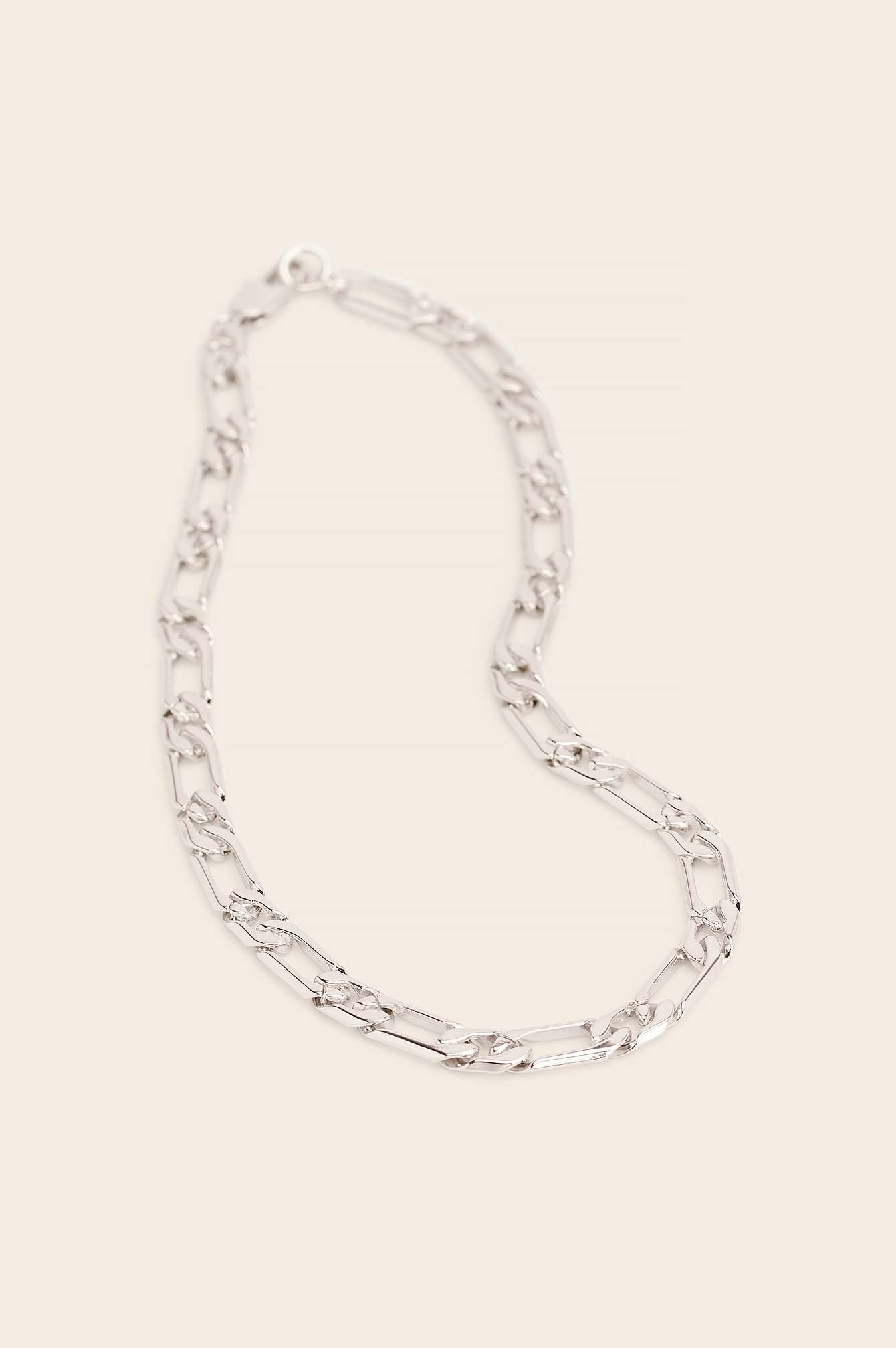 Silver Collar De Cadena Fígaro Reciclado