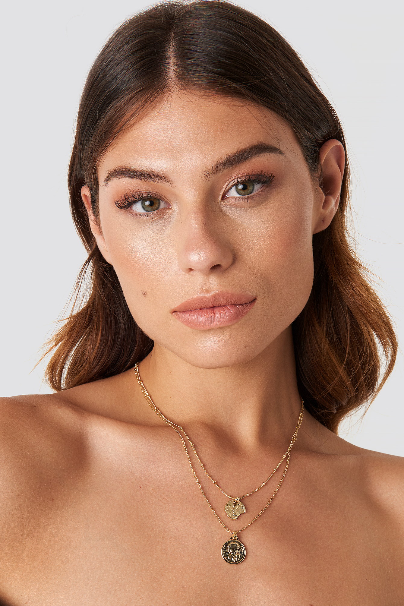 Fine Double Coin Necklace Gold