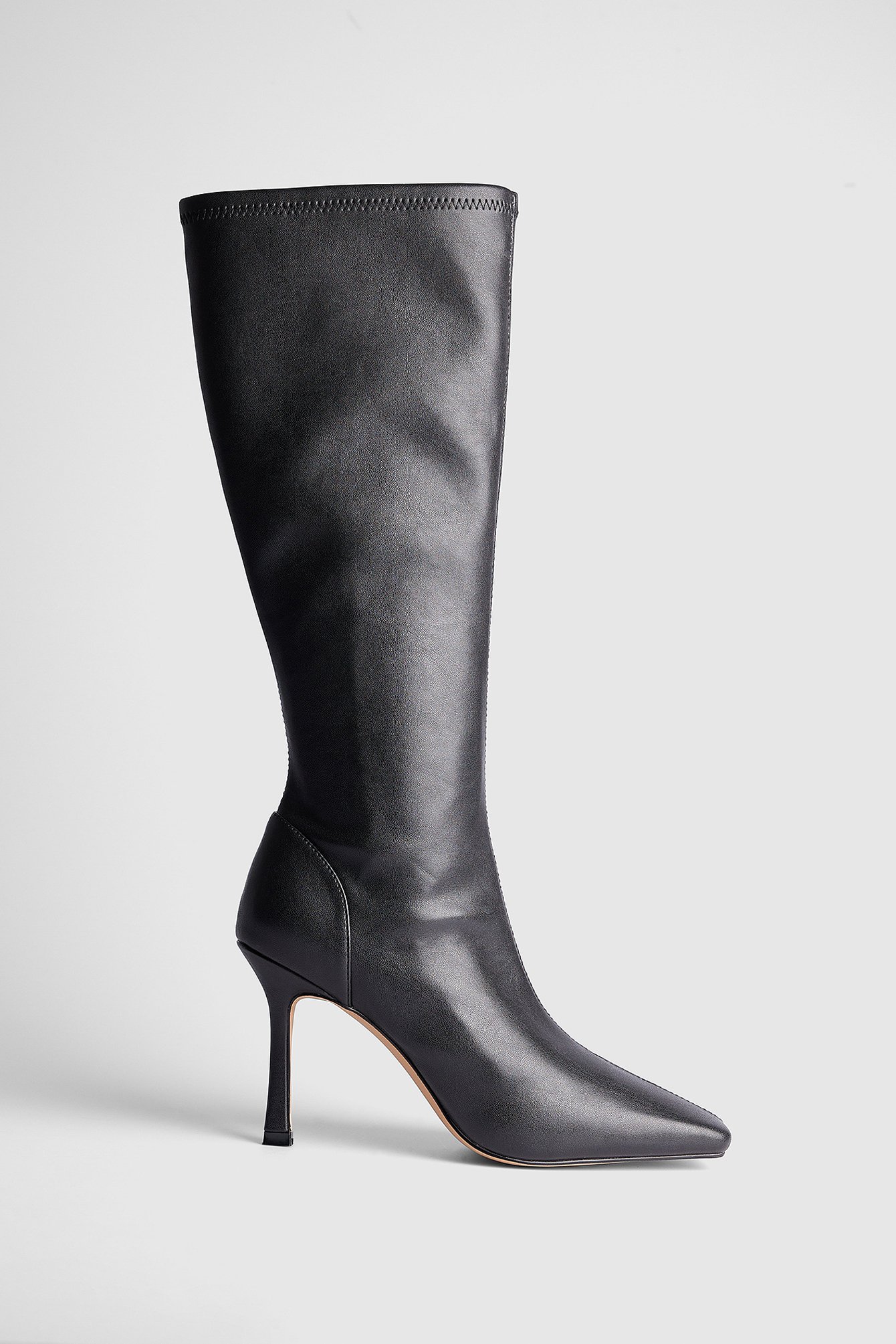Fitted Knee High Stiletto Boots Black | NA-KD