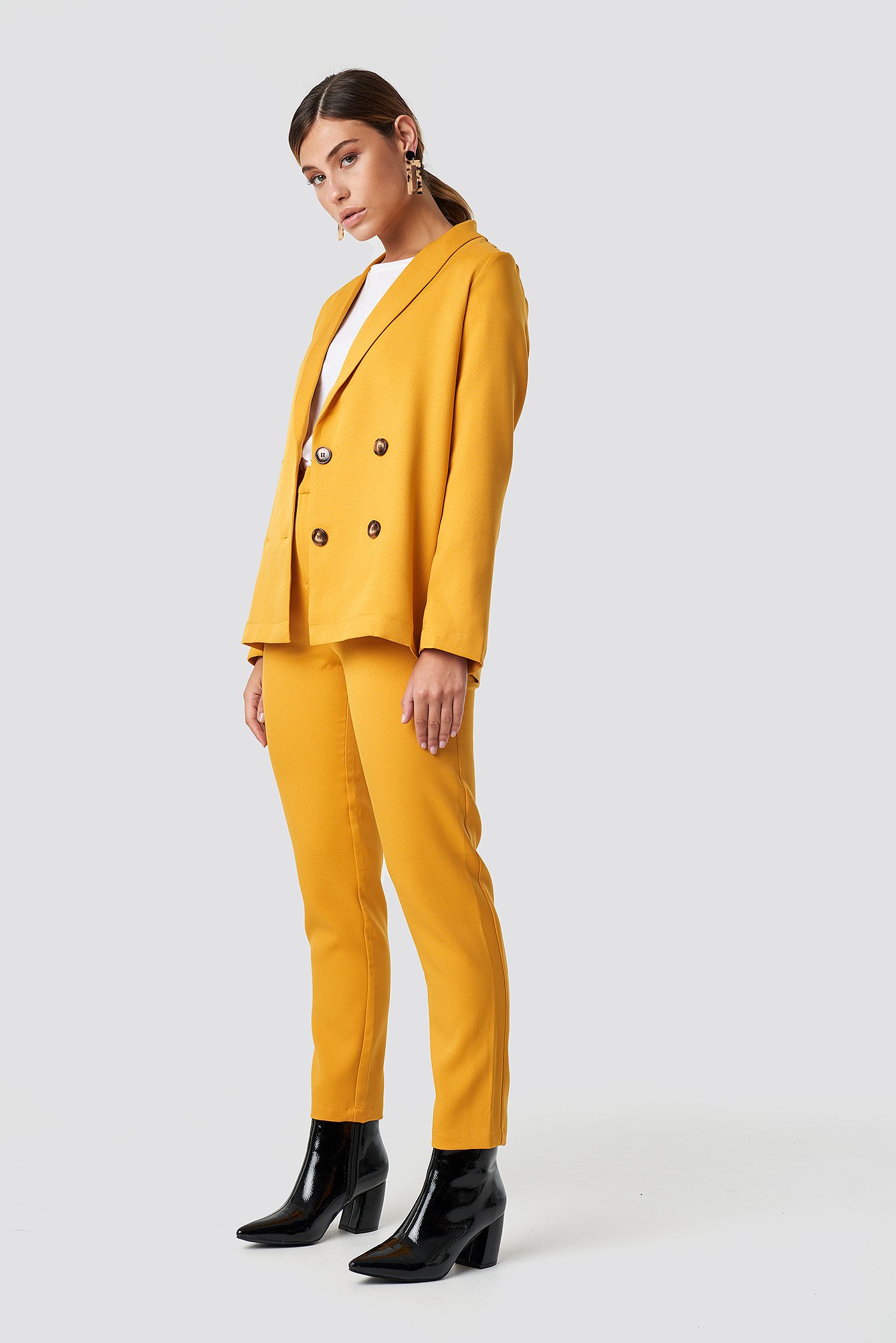 Mustard Yellow NA-KD Classic Fitted Suit Pants
