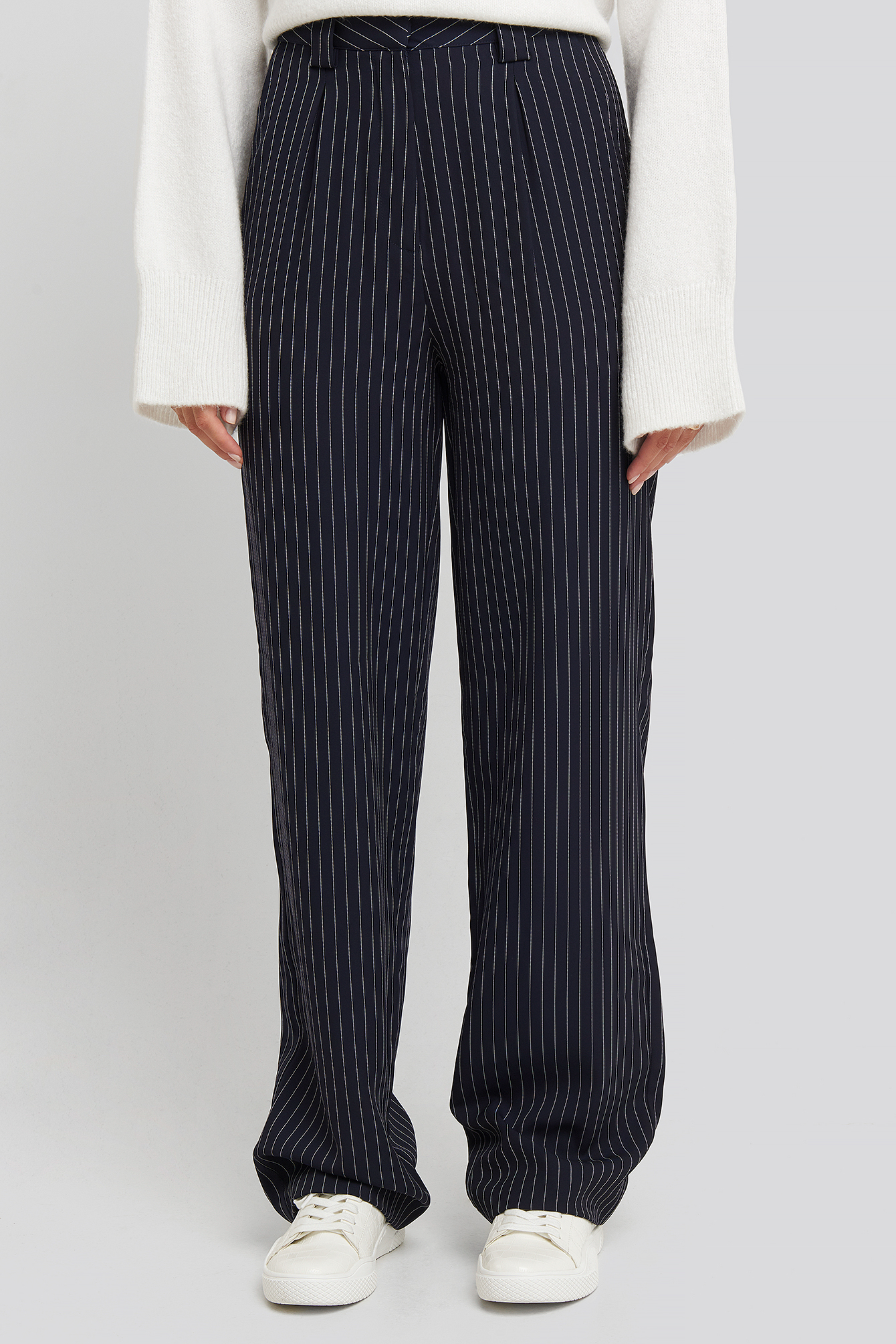 Flared Striped Pants Navy | na-kd.com