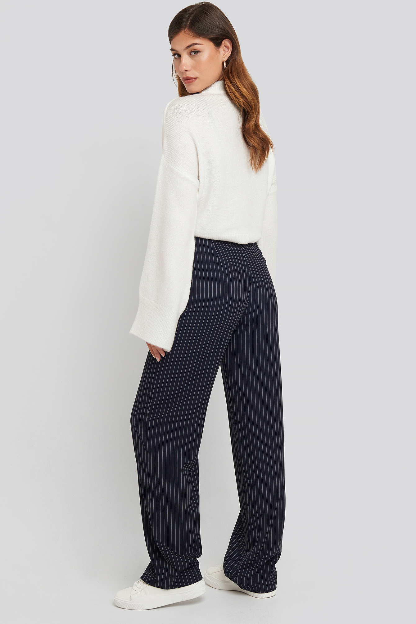 Flared Striped Pants Navy | na-kd.com
