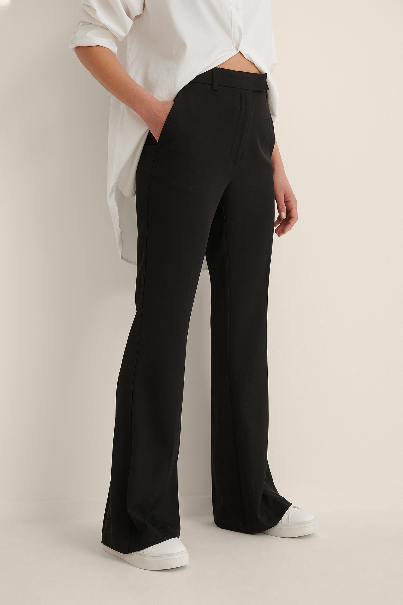 Flared Tailored Suit Pants Black | na 