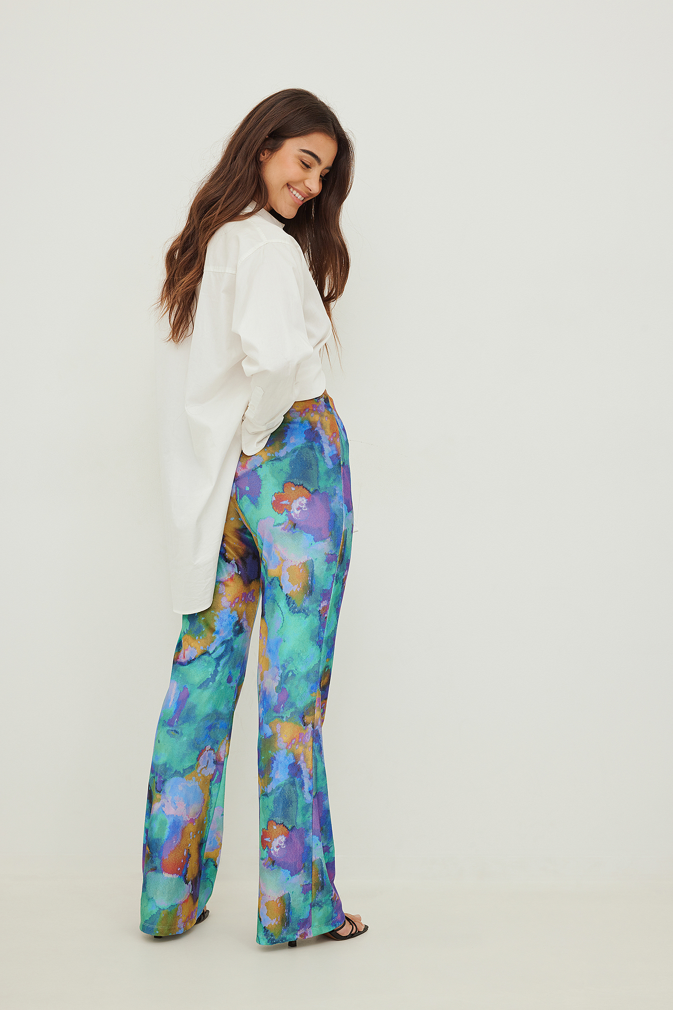Flared Velvet Trousers Multicolor | na 